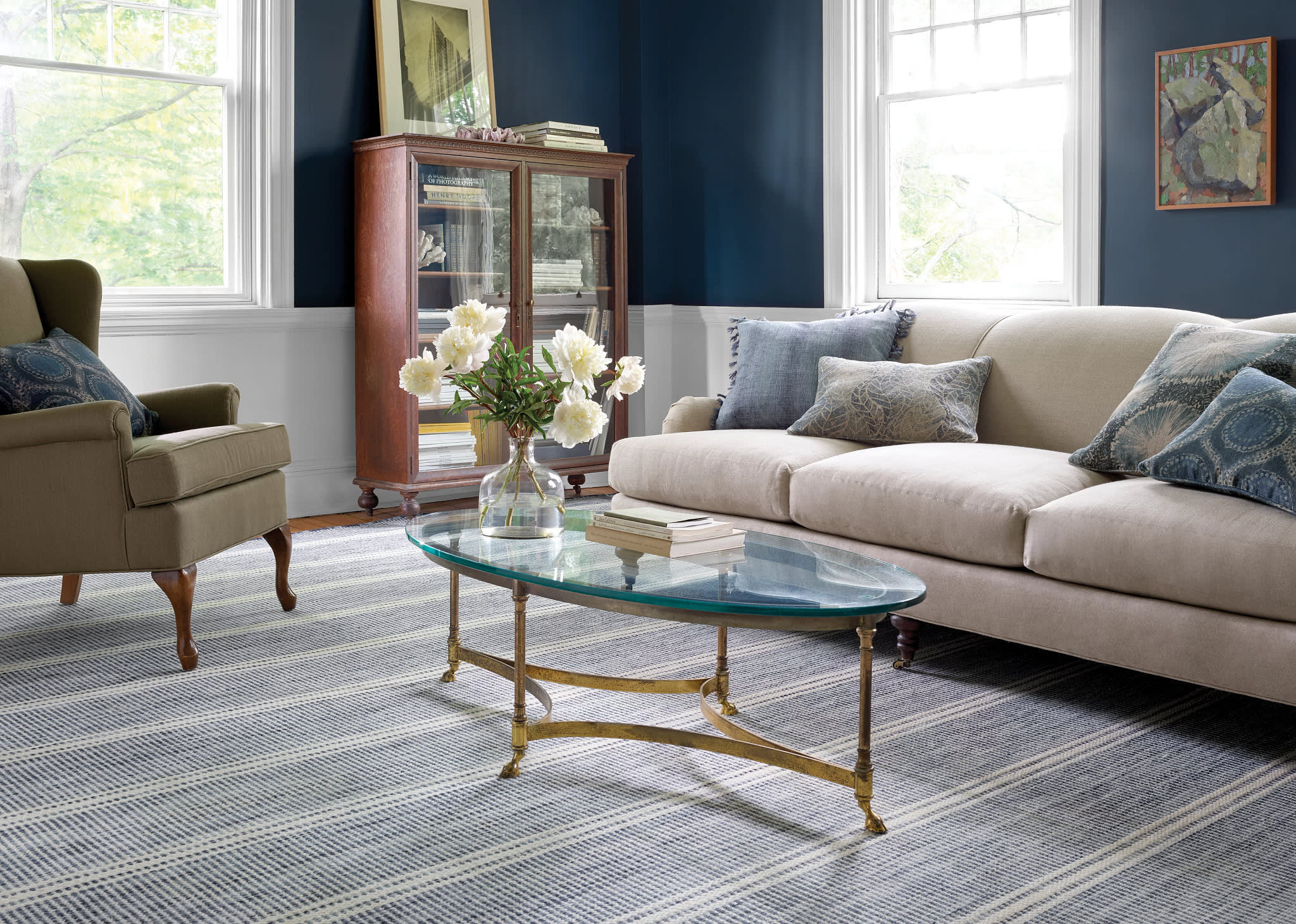 Malta Handwoven Wool Rug | Blue - Image 5