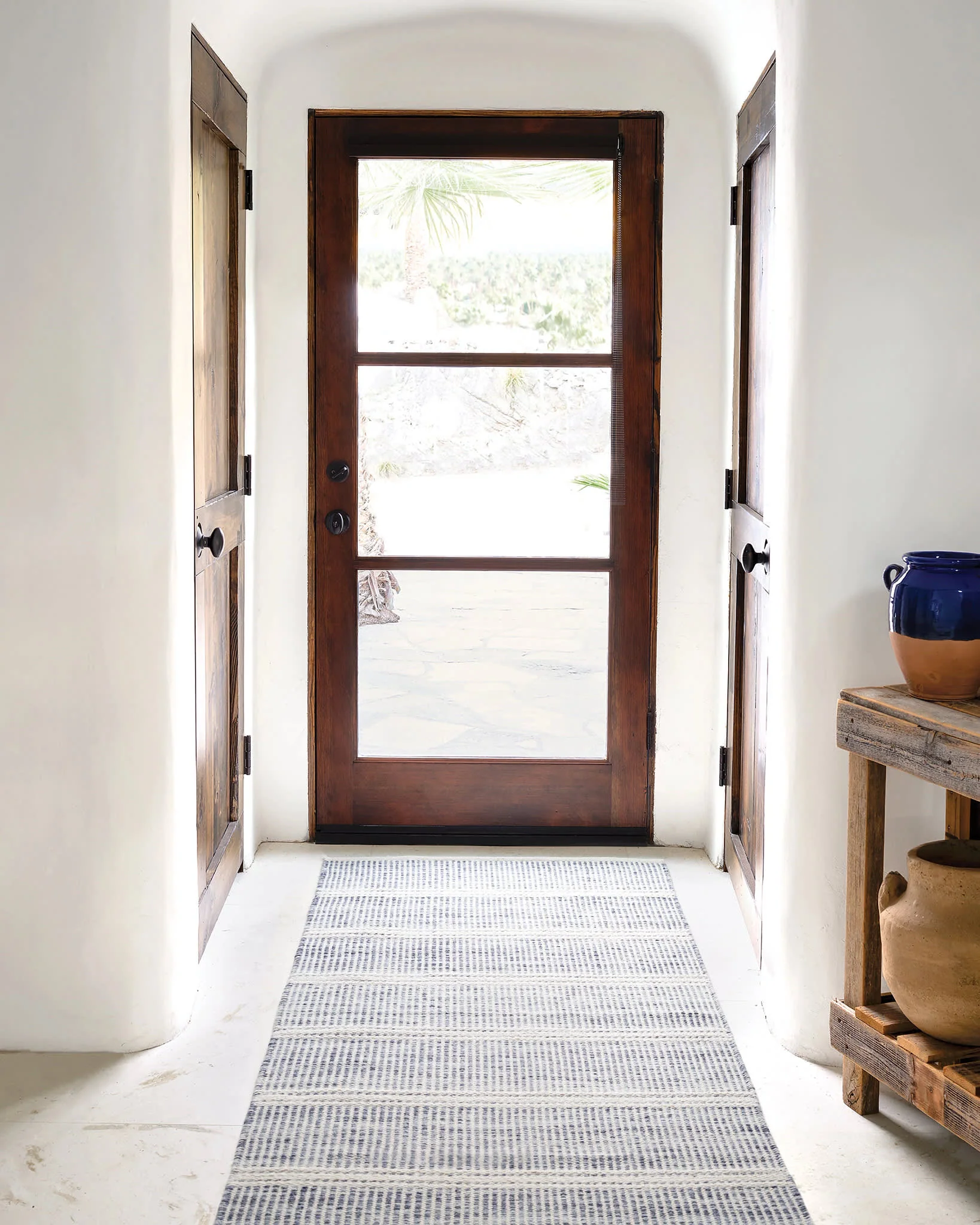 Malta Handwoven Wool Rug | Blue - Image 8