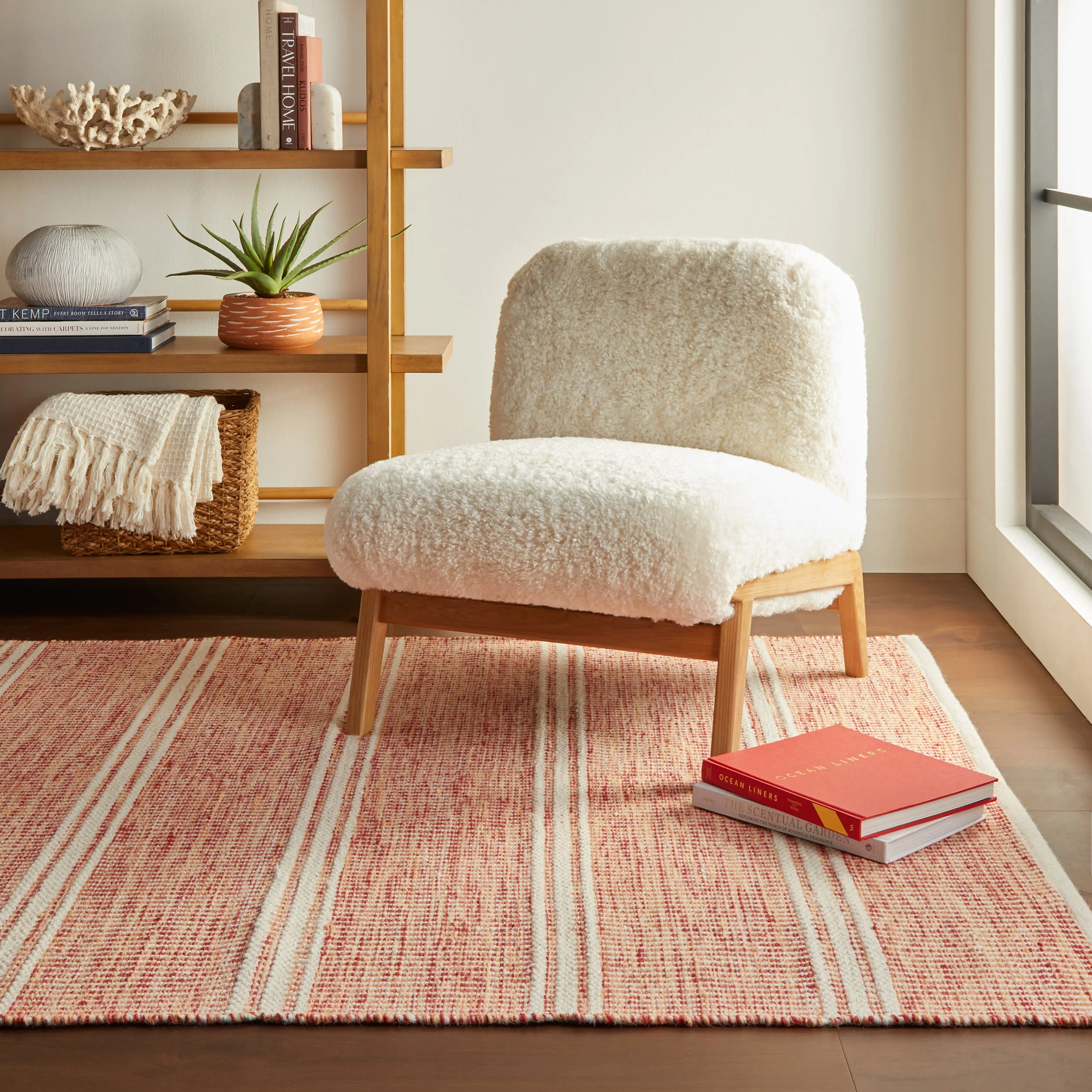 Malta Handwoven Wool Rug | Pink - Image 2
