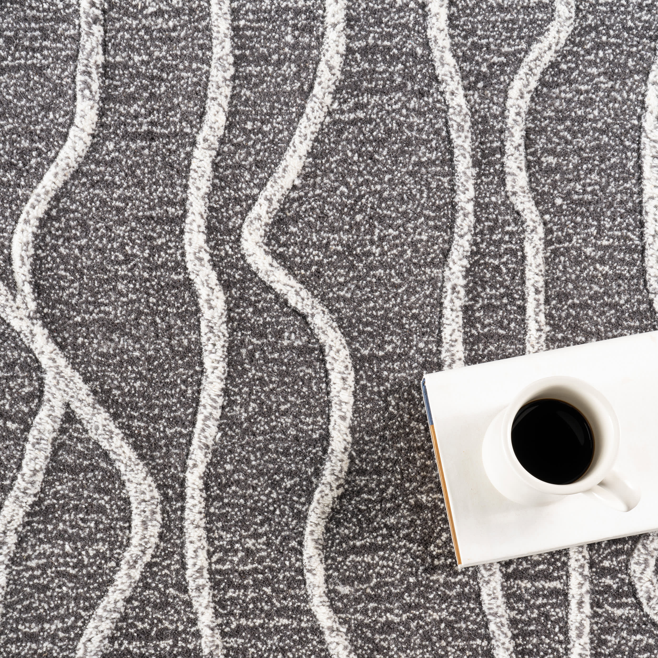 Mana Abstract Wool Rug | Grey - Image 7