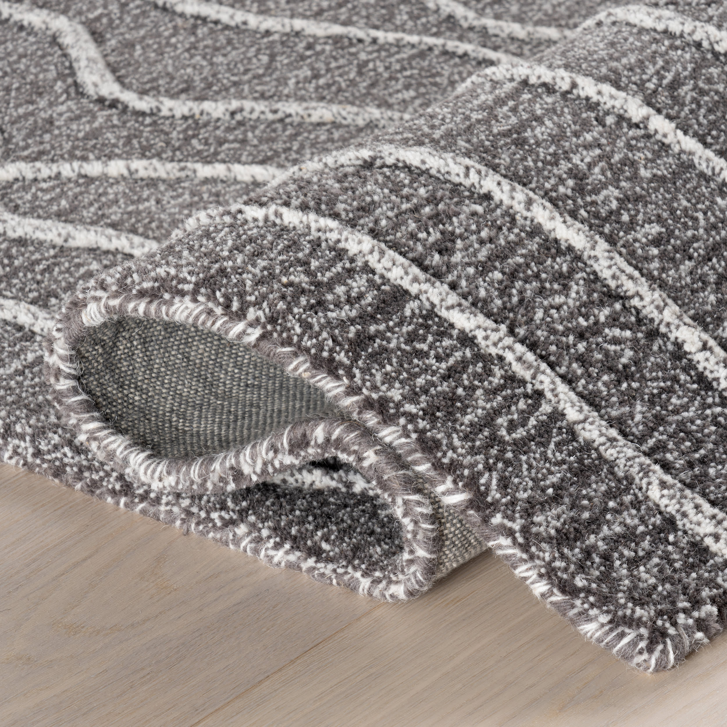Mana Abstract Wool Rug | Grey - Image 8