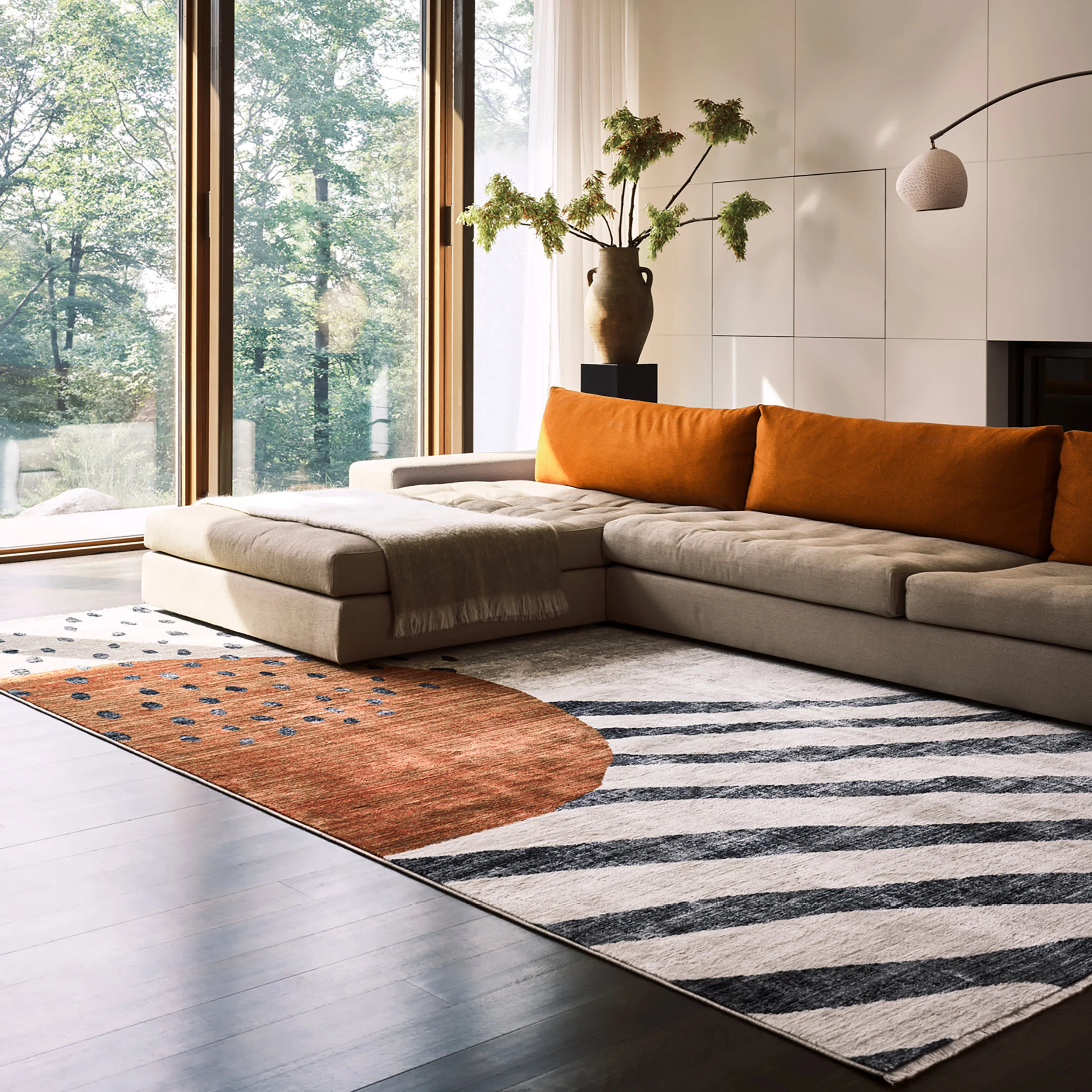 Manaslu Sunrise Fringed Rug | Multicolor - Image 2