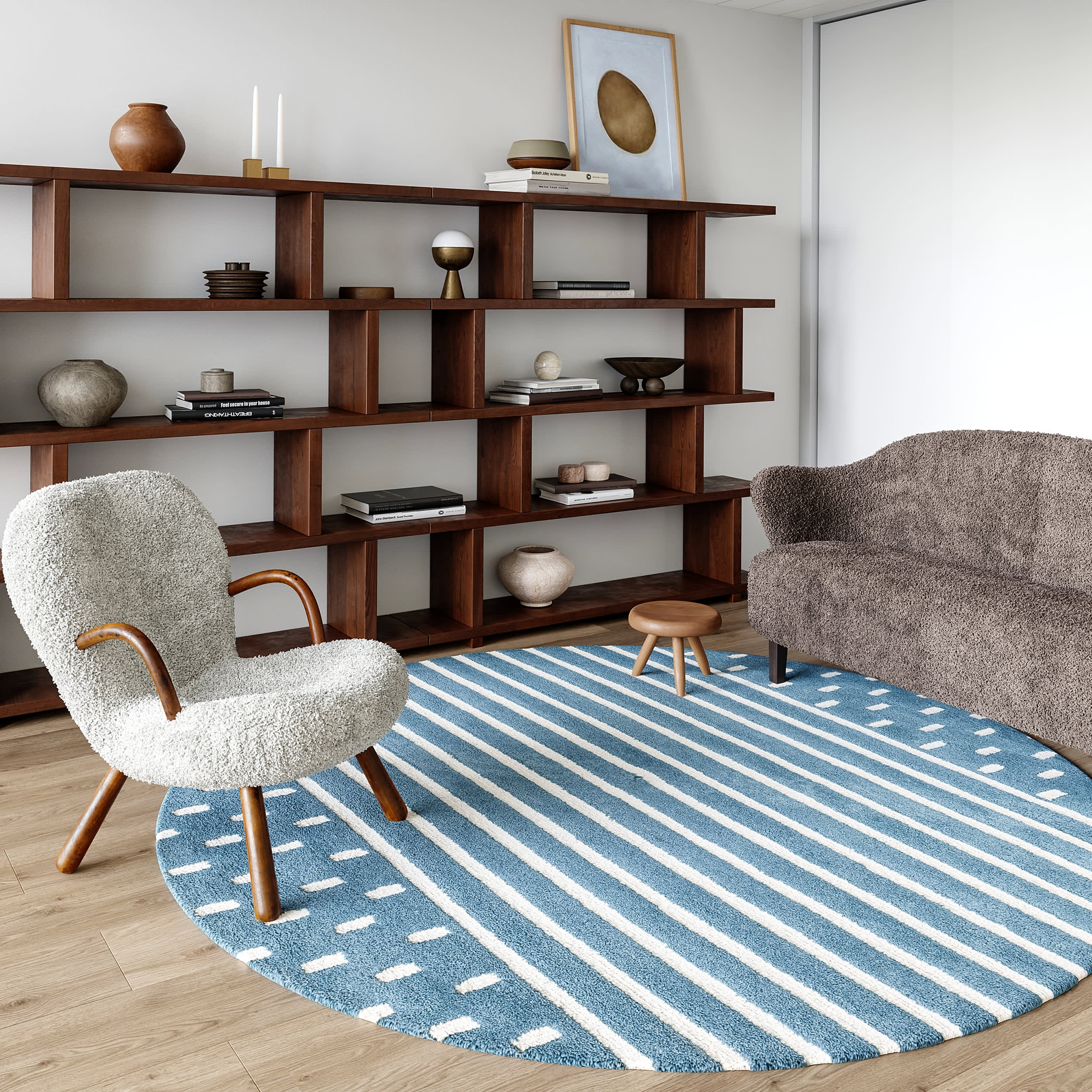 Mandia Striped Rug | Baby Blue - Image 2