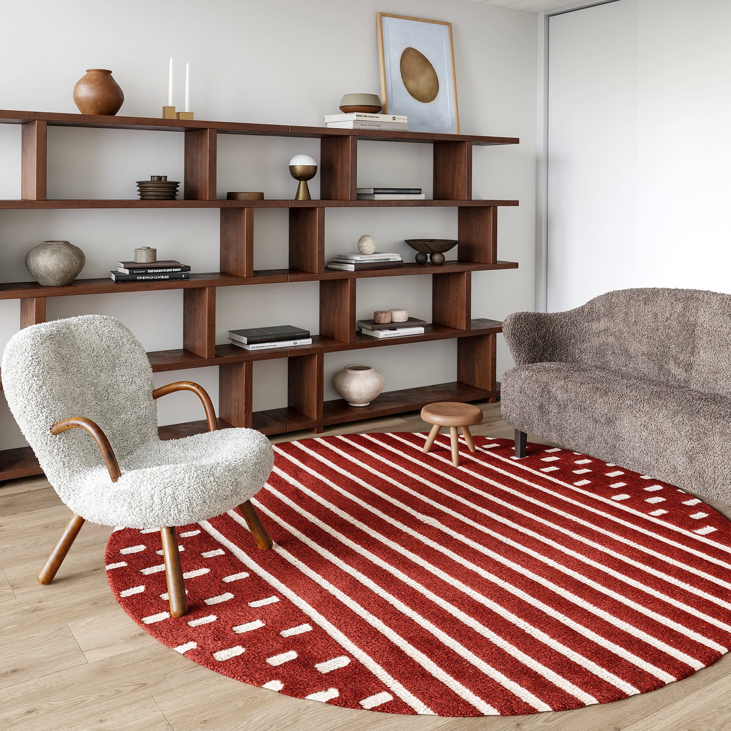 Mandia Striped Rug | Brick - Image 2