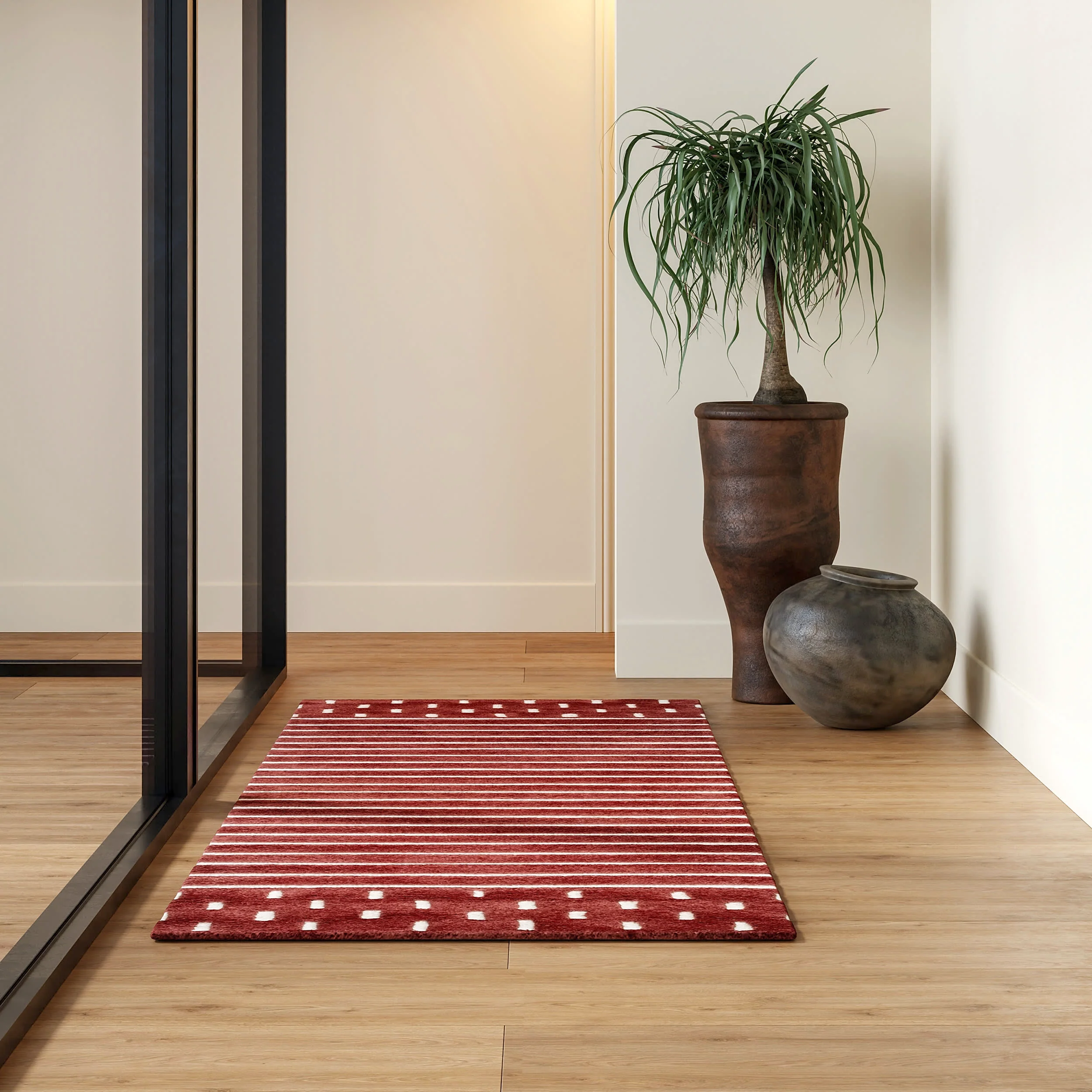 Mandia Striped Rug | Brick - Image 2