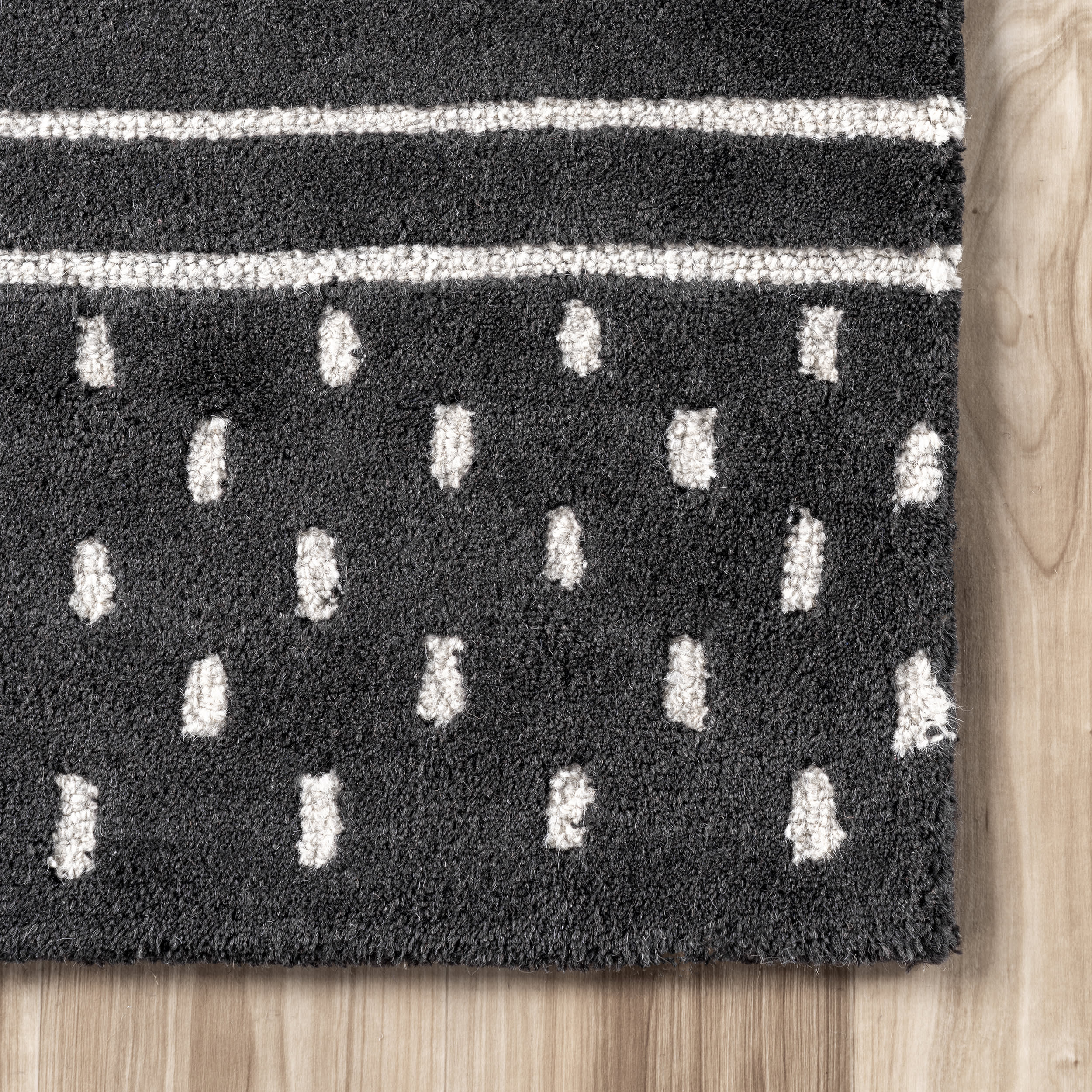 Mandia Striped Rug | Charcoal - Image 3