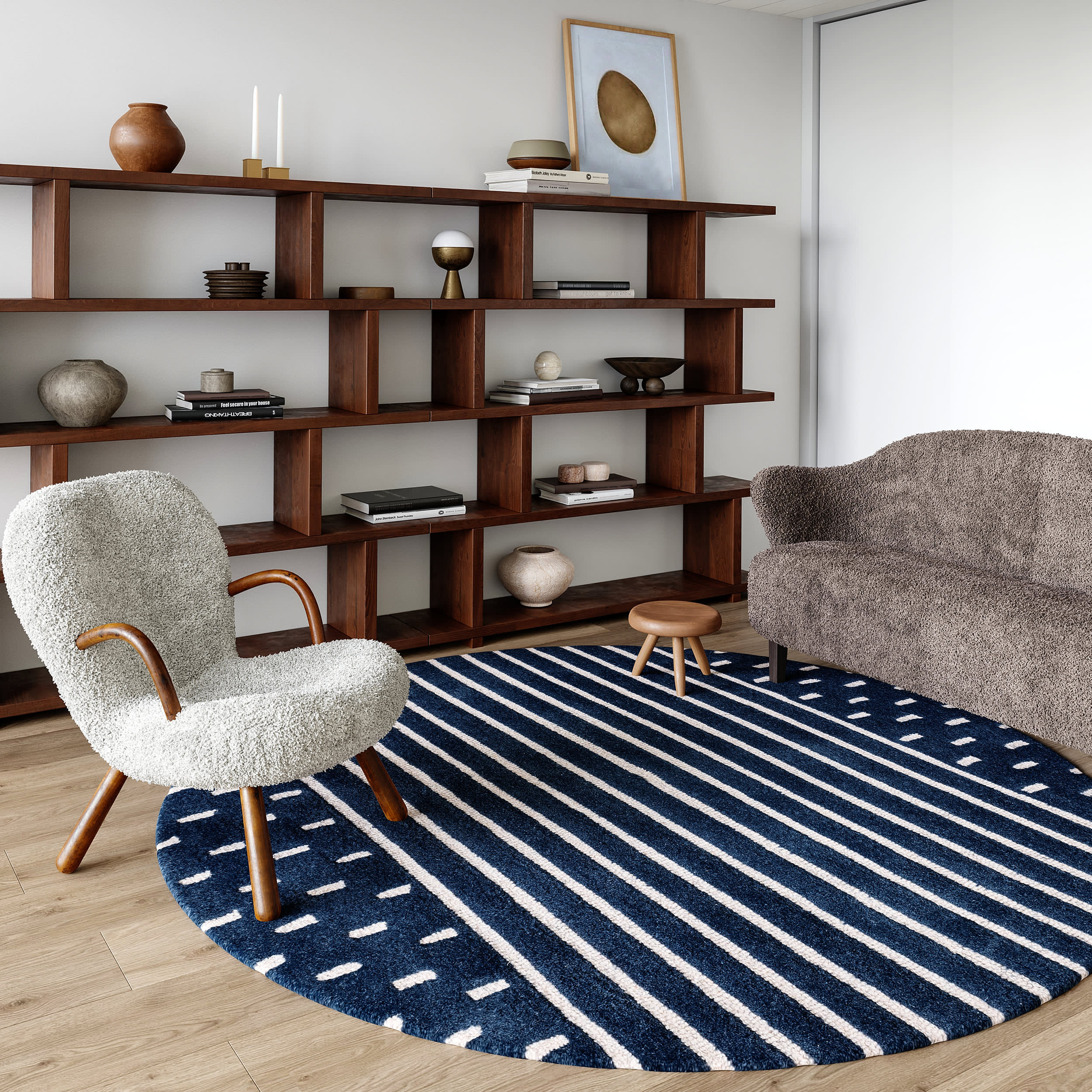 Mandia Striped Rug | Navy - Image 2