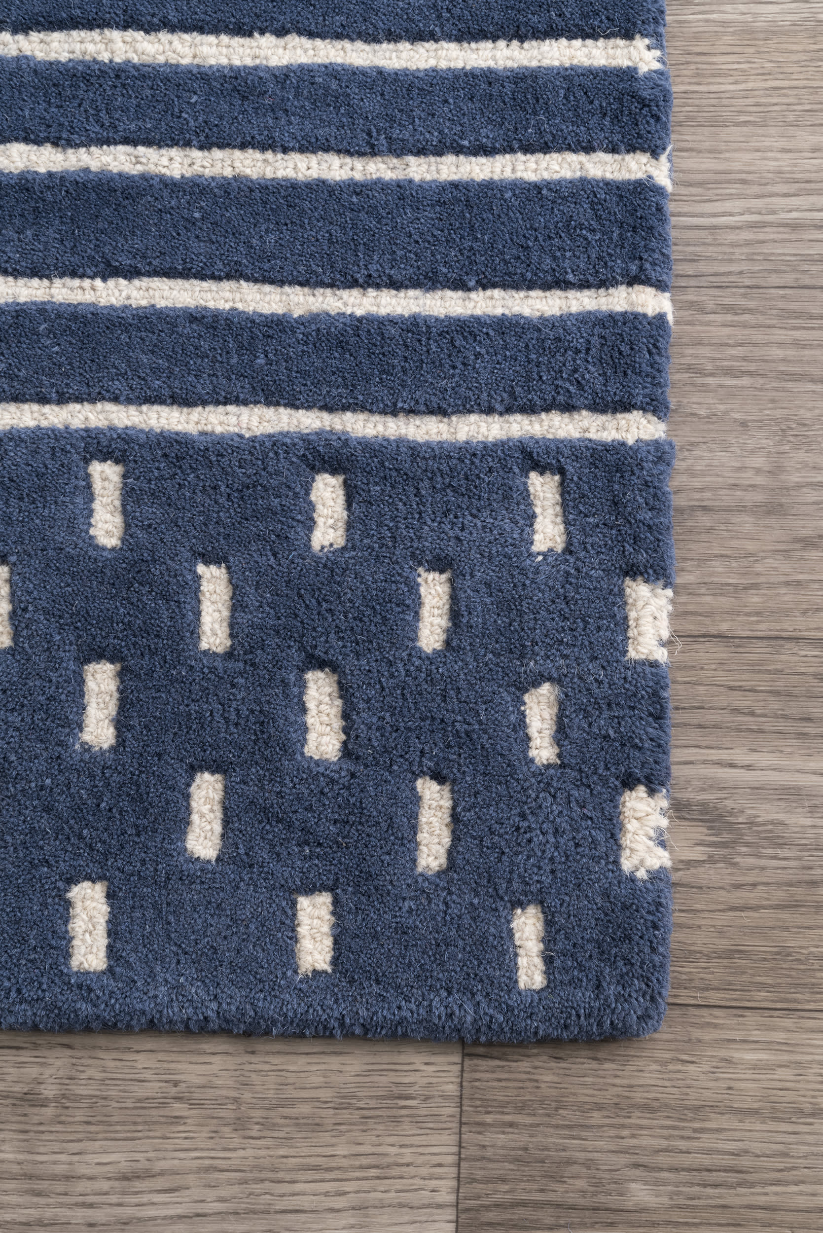 Mandia Striped Rug | Navy - Image 3