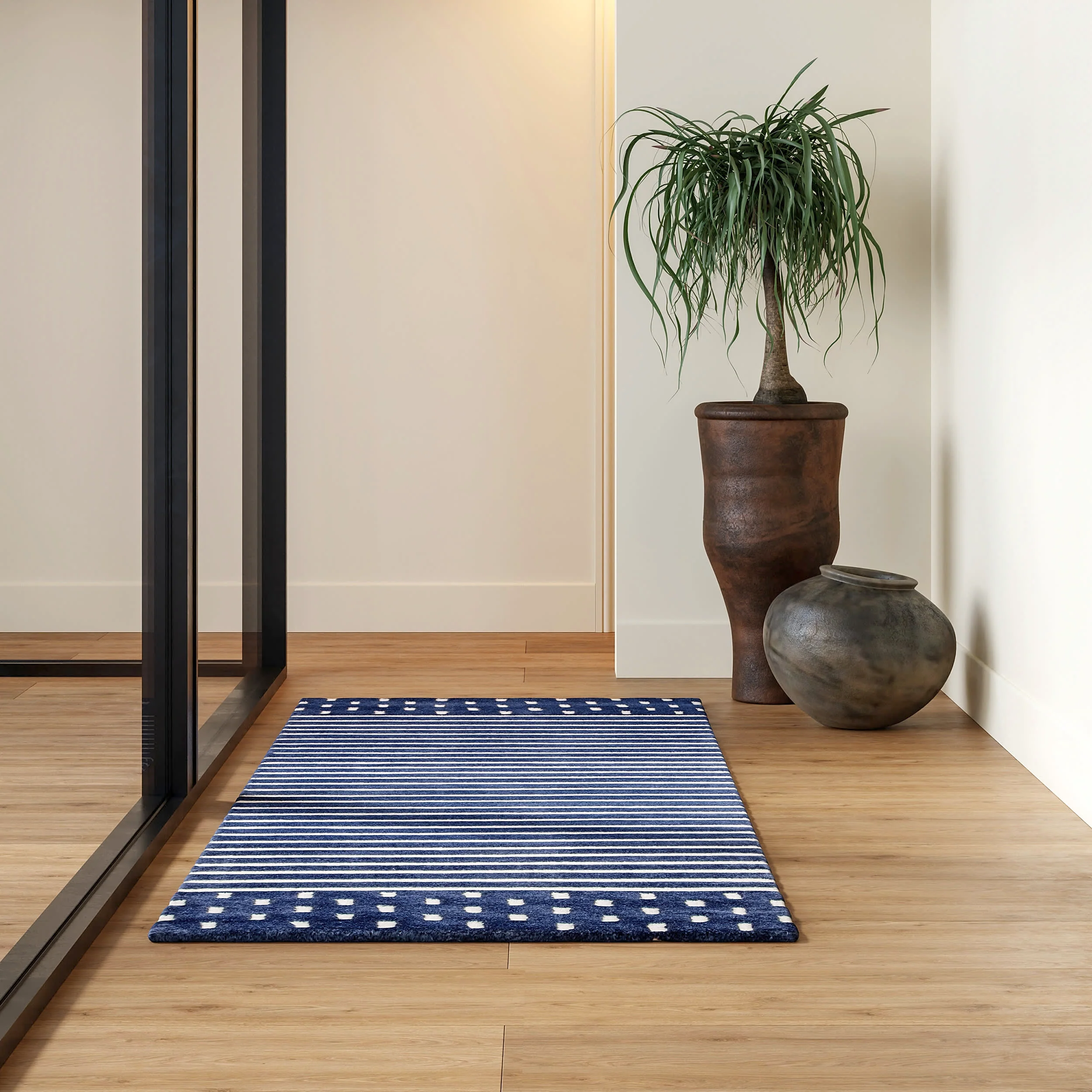 Mandia Striped Rug | Navy - Image 2