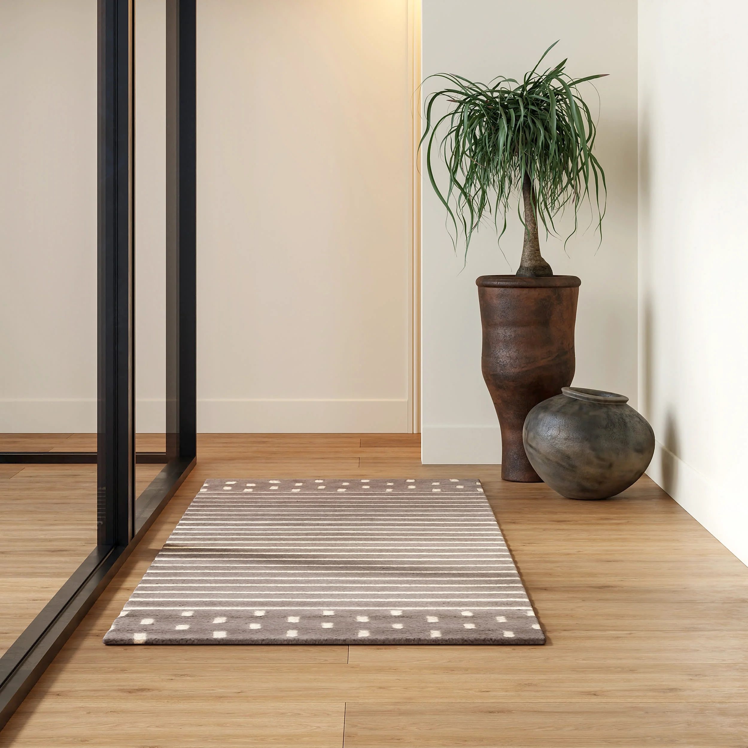 Mandia Striped Rug | Taupe - Image 2
