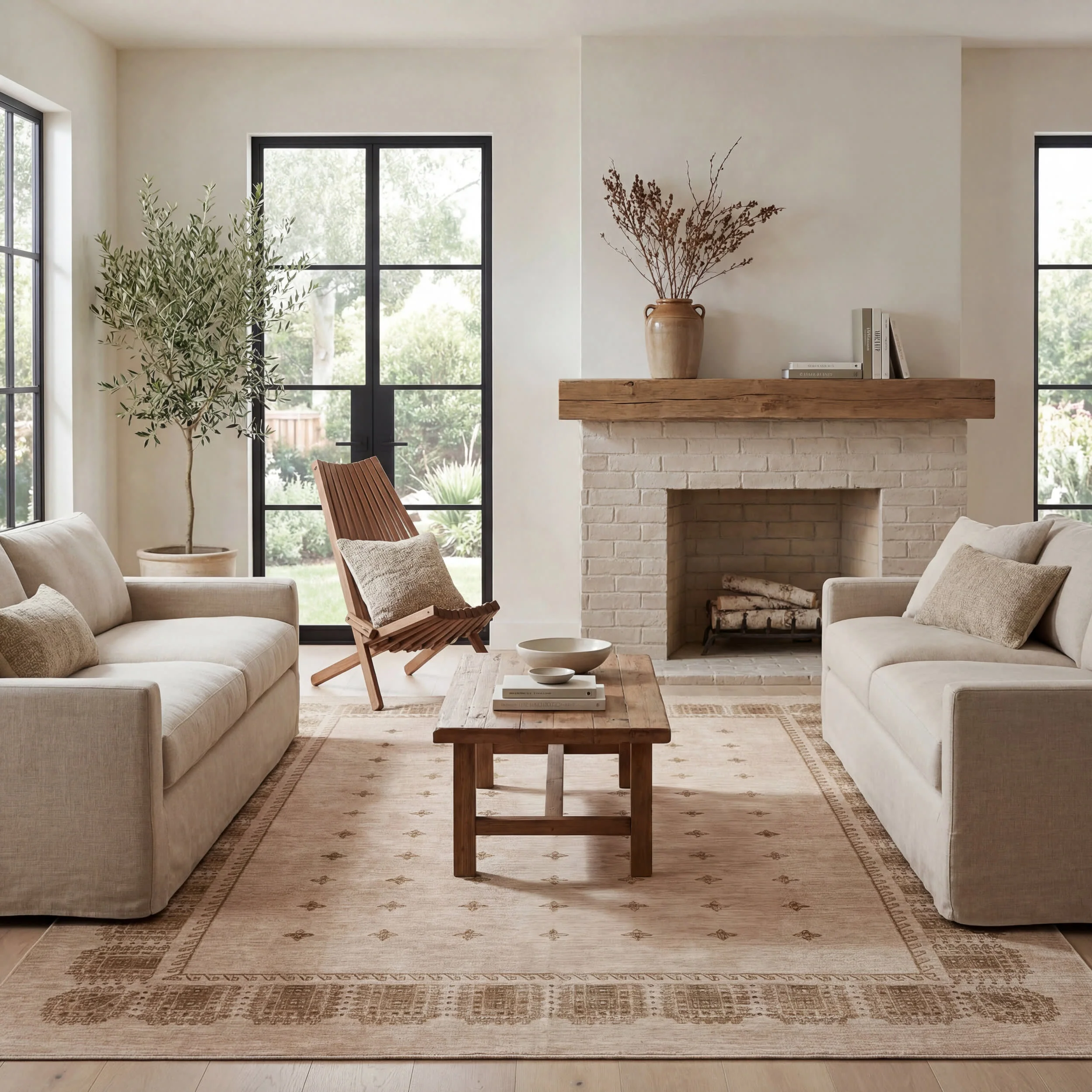 Manvie Traditional Washable Rug | Brown - Image 2