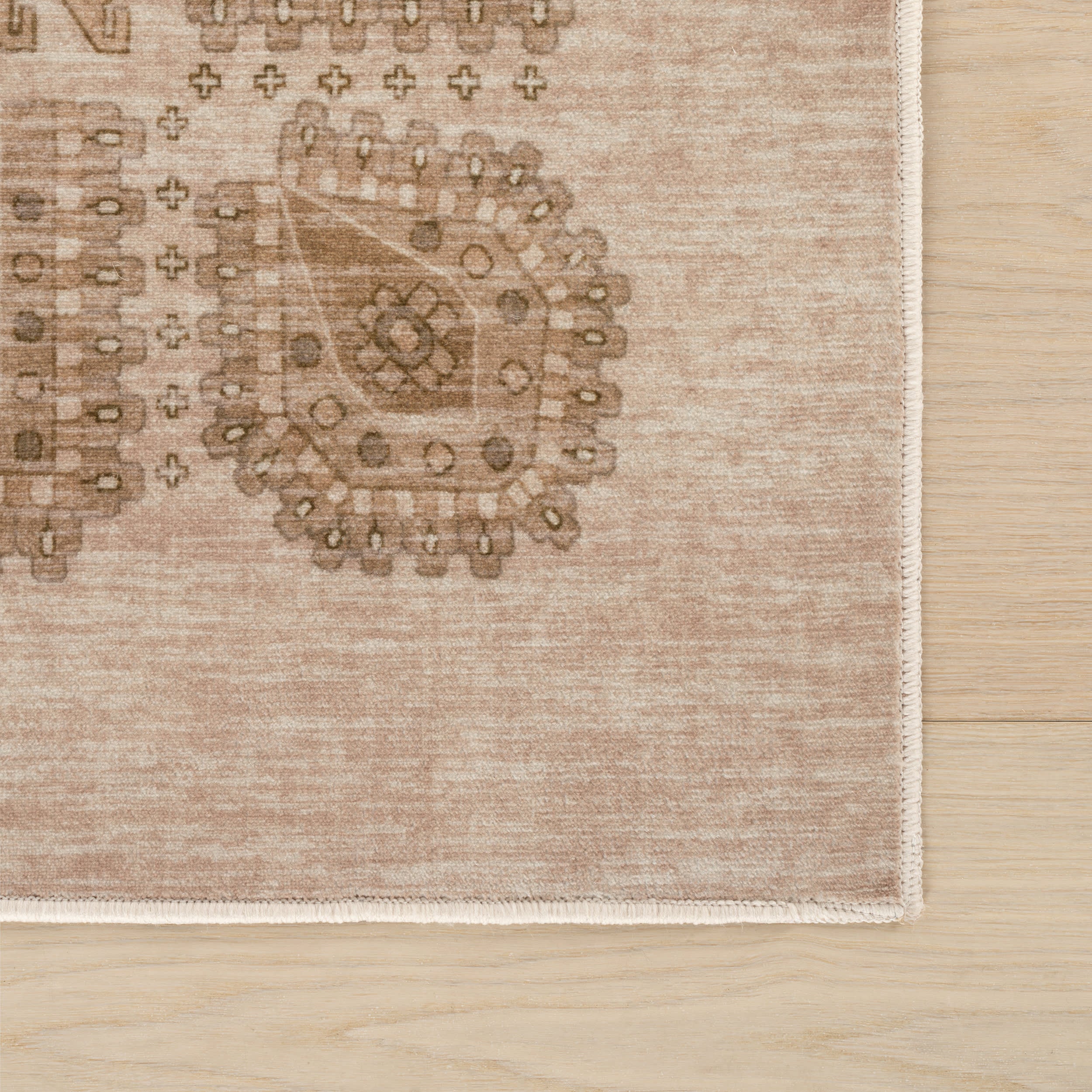 Manvie Traditional Washable Rug | Brown - Image 4