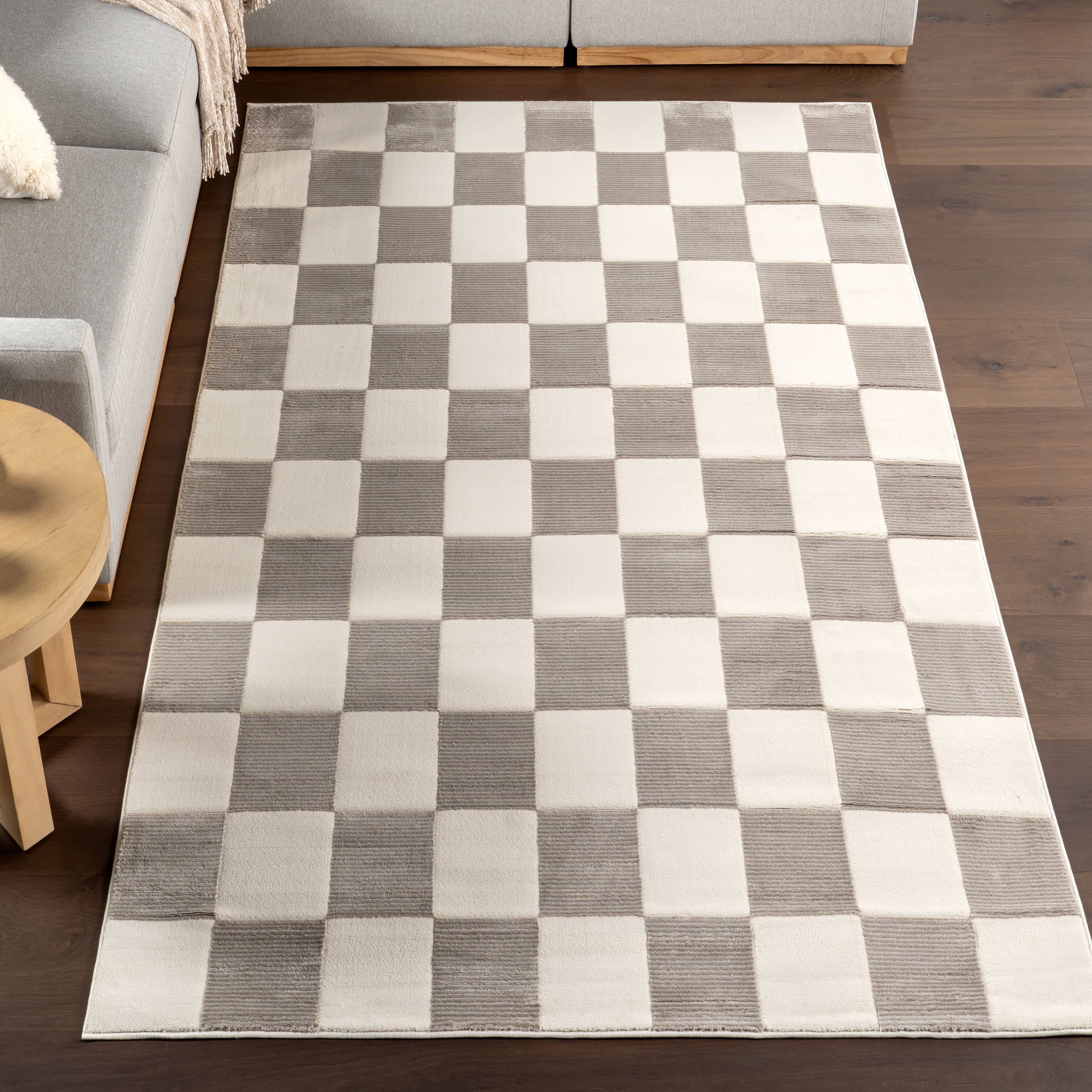 Maplewood Plush Textured Washable Rug | Cream/Grey - Image 2