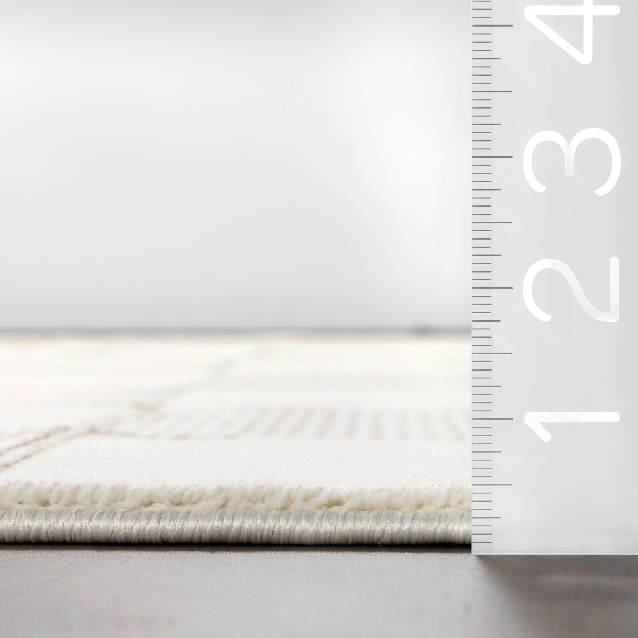 Maplewood Plush Textured Washable Rug | Cream/Grey - Image 6