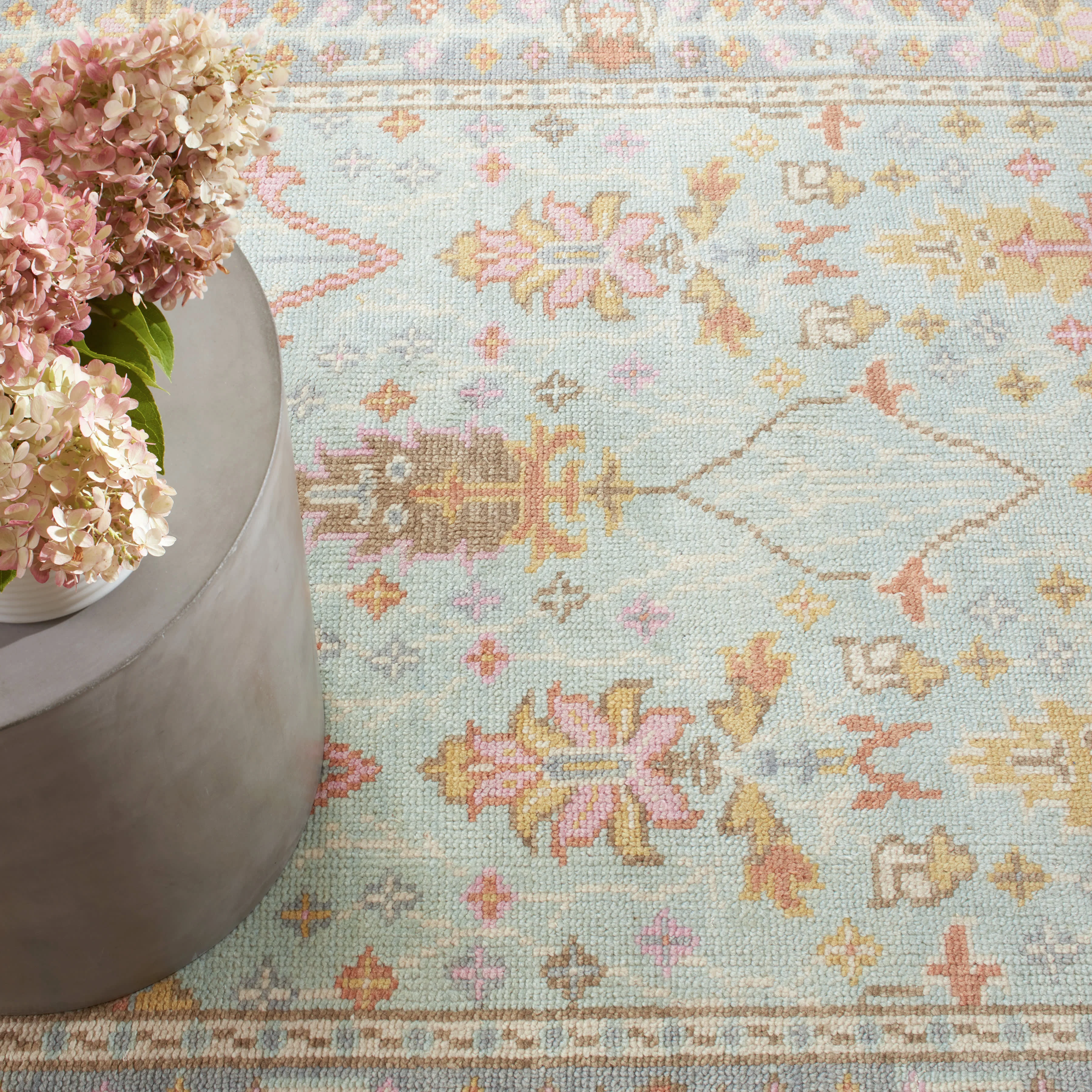 Mara Hand Knotted Wool Rug | Sky - Image 3