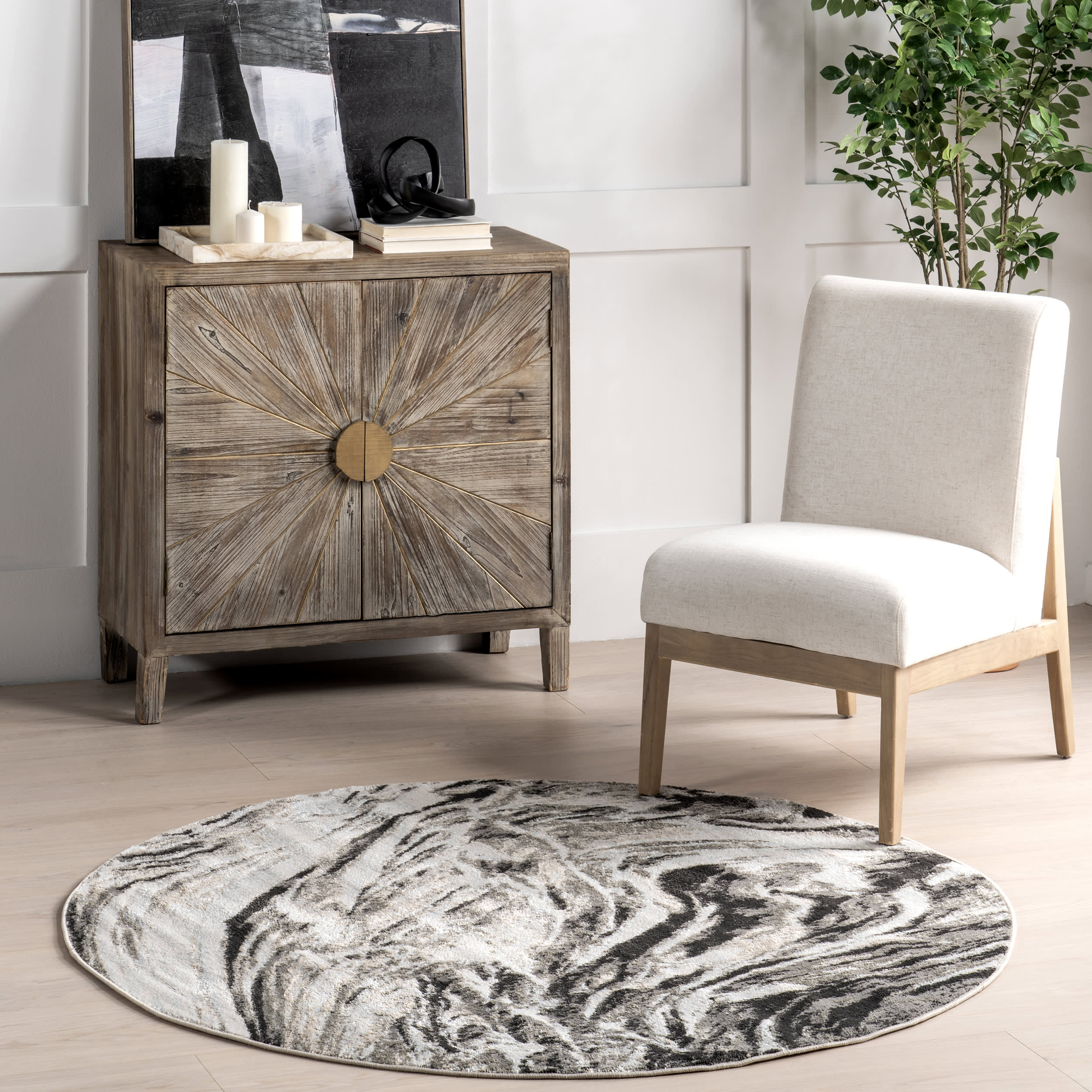 Marbling Art Rug | Grey - Image 2