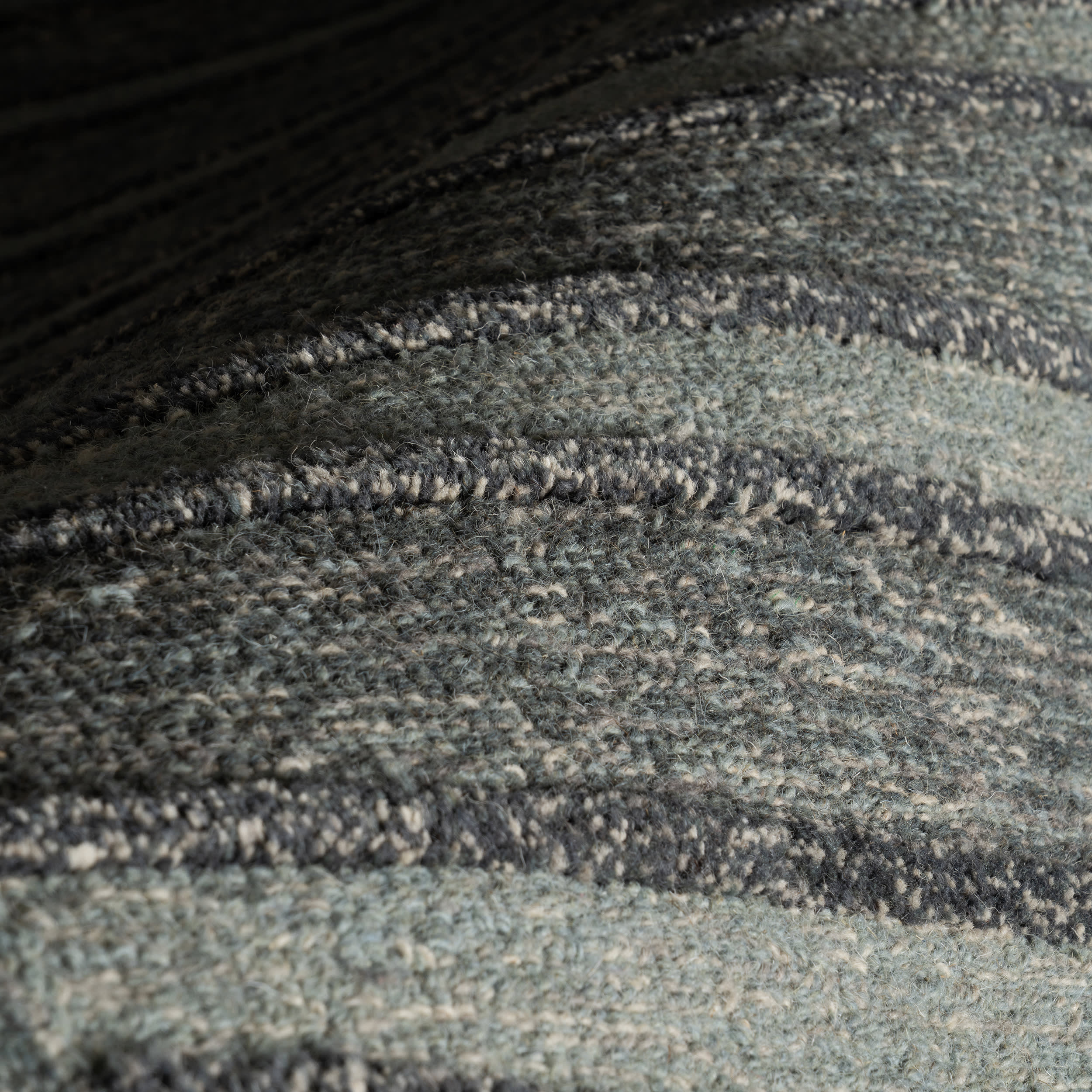Mare Modern Striped Wool Rug | Blue - Image 3