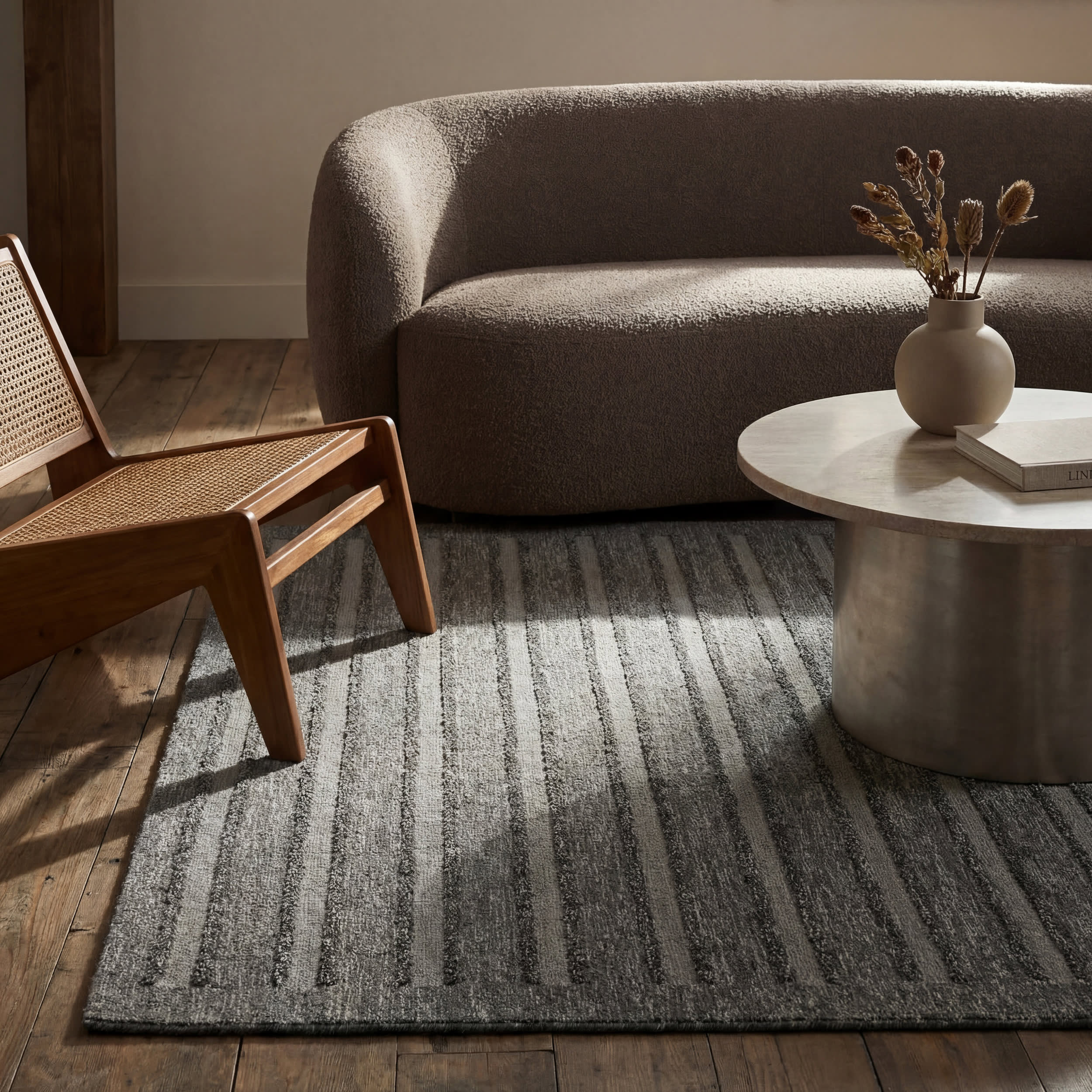 Mare Modern Striped Wool Rug | Blue - Image 5