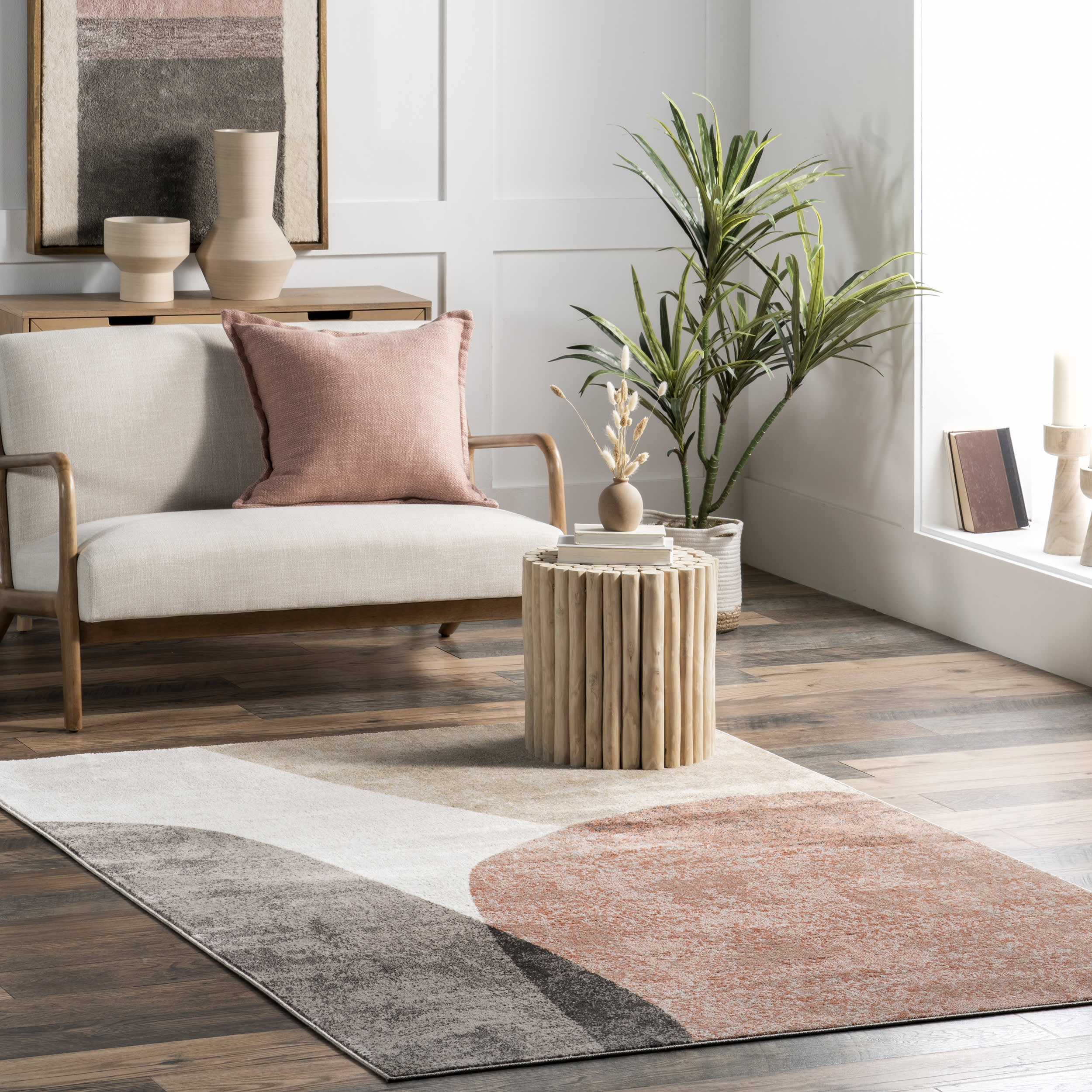 Mareli Abstract Shape Rug | Beige - Image 2
