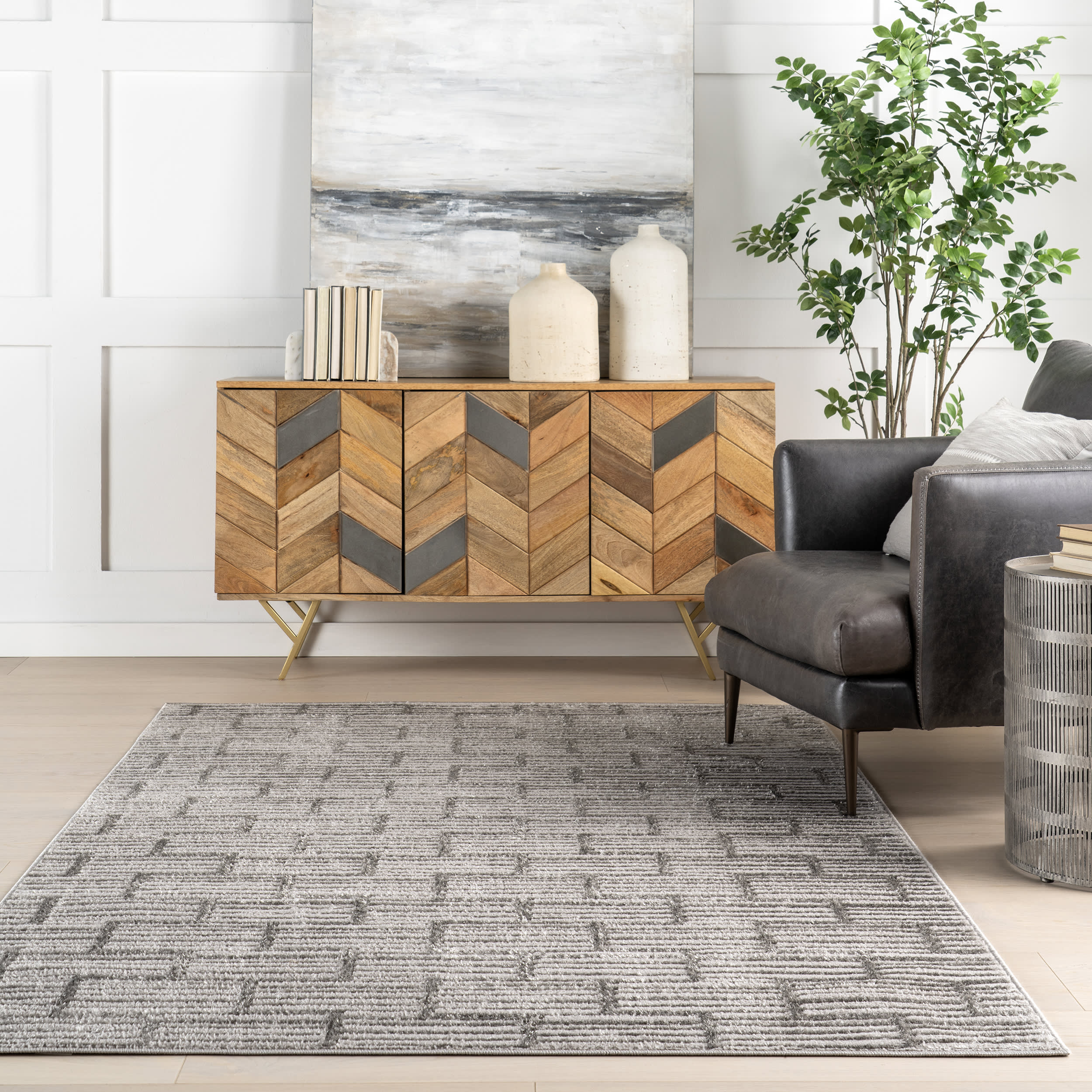 Marem Geometric Rug | Grey - Image 5