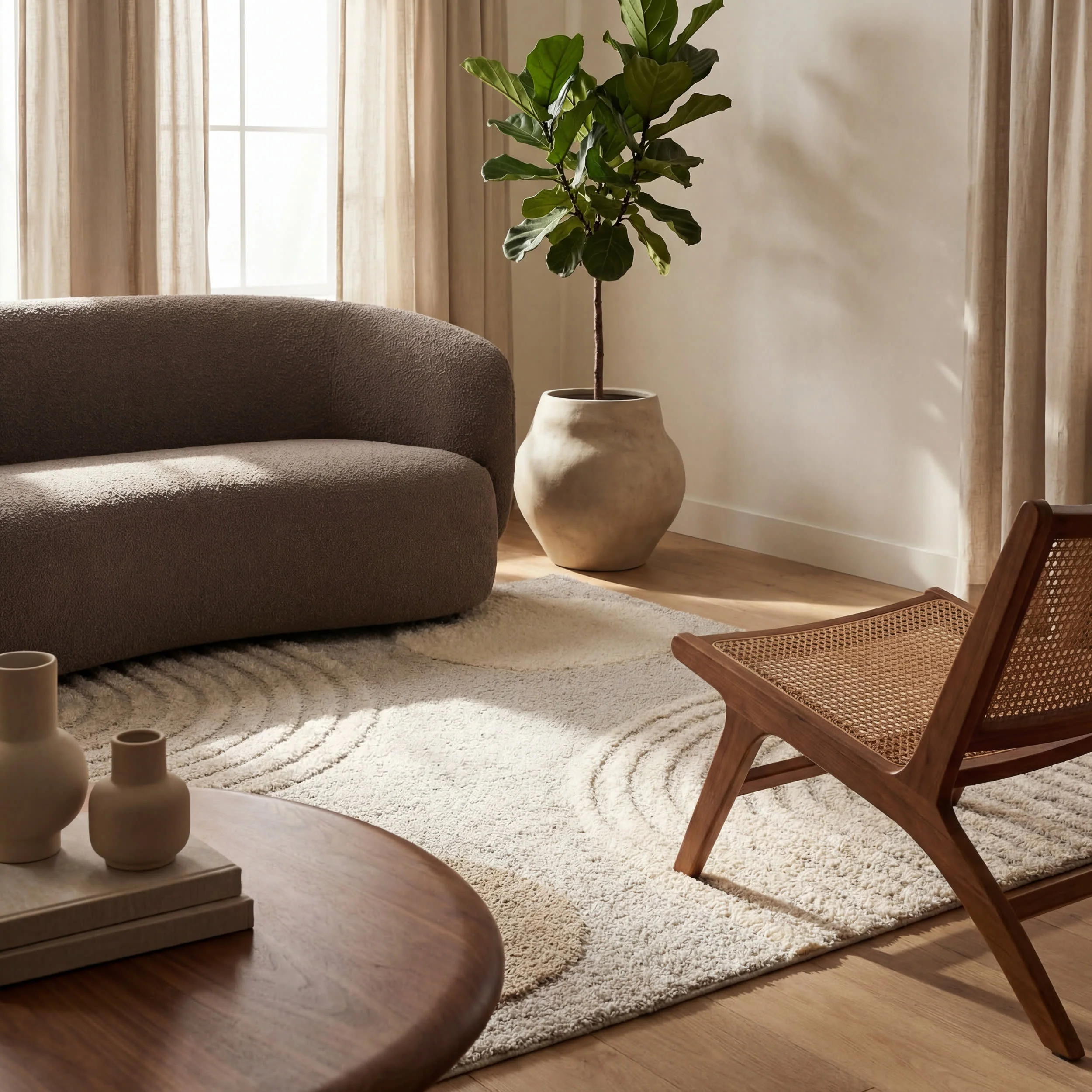 Maren Hazy Swirls Rug | Beige - Image 5