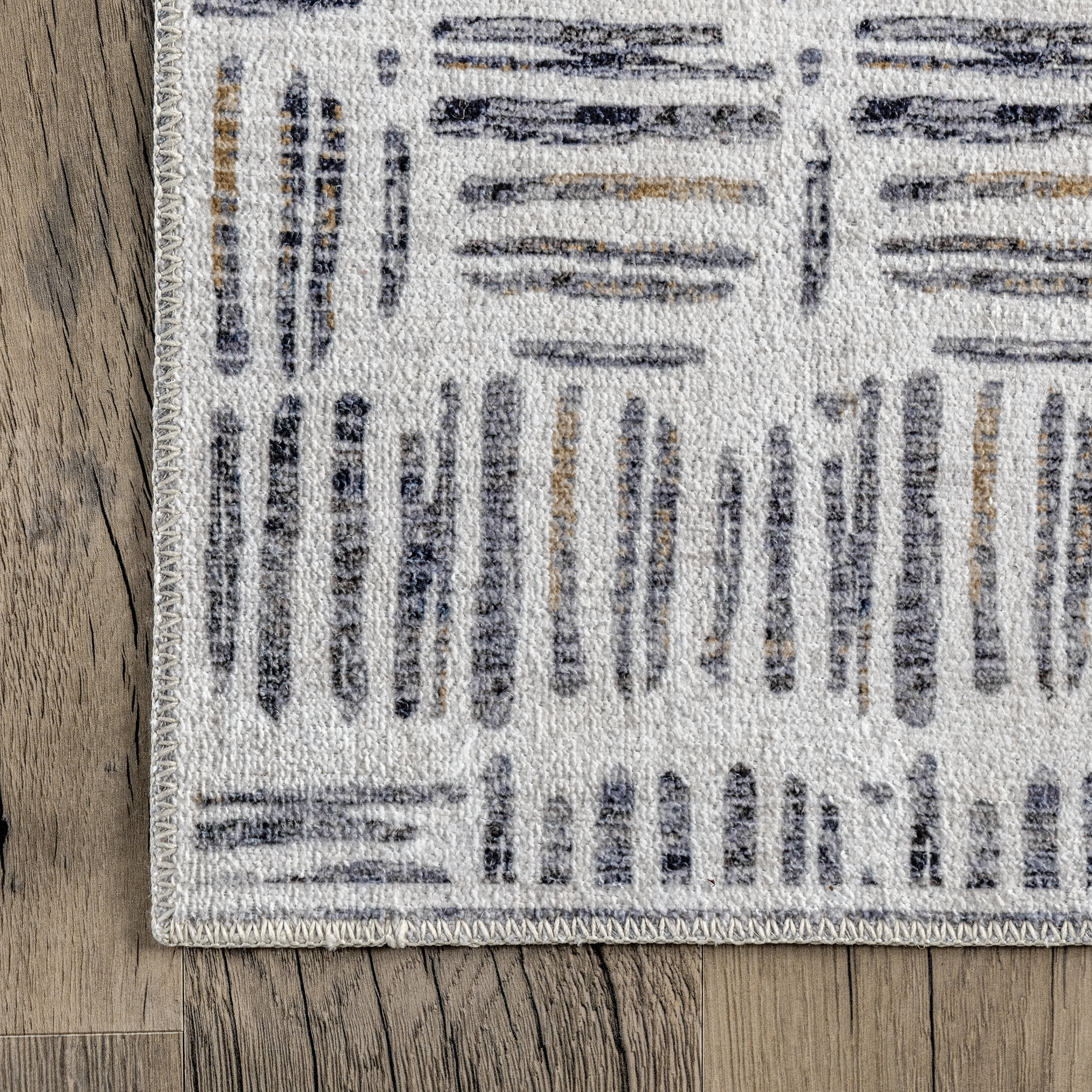 Margaret Washable Crosshatch Rug | Grey - Image 3