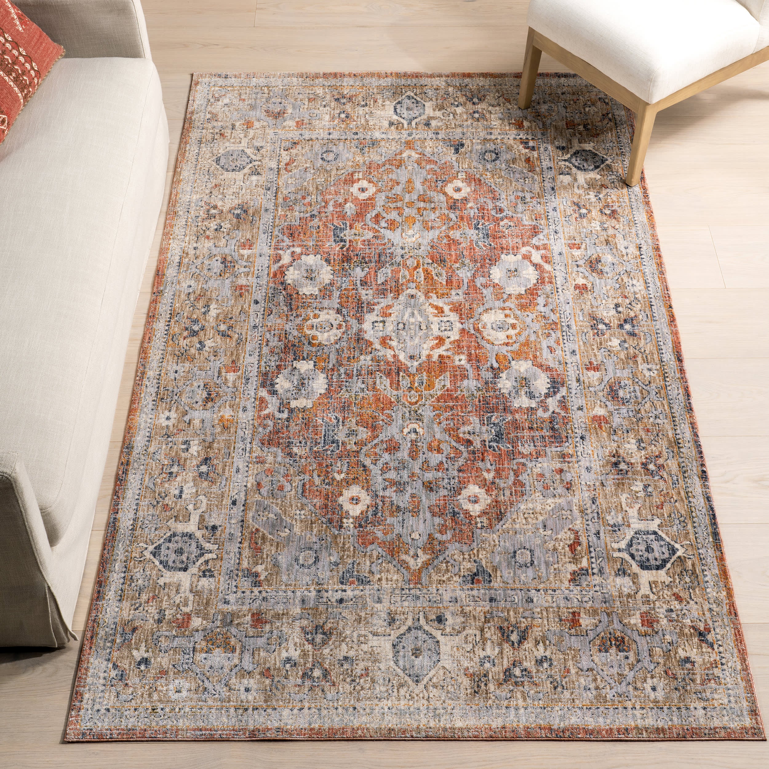 Margie Vintage Medallion Rug | Rust - Image 2