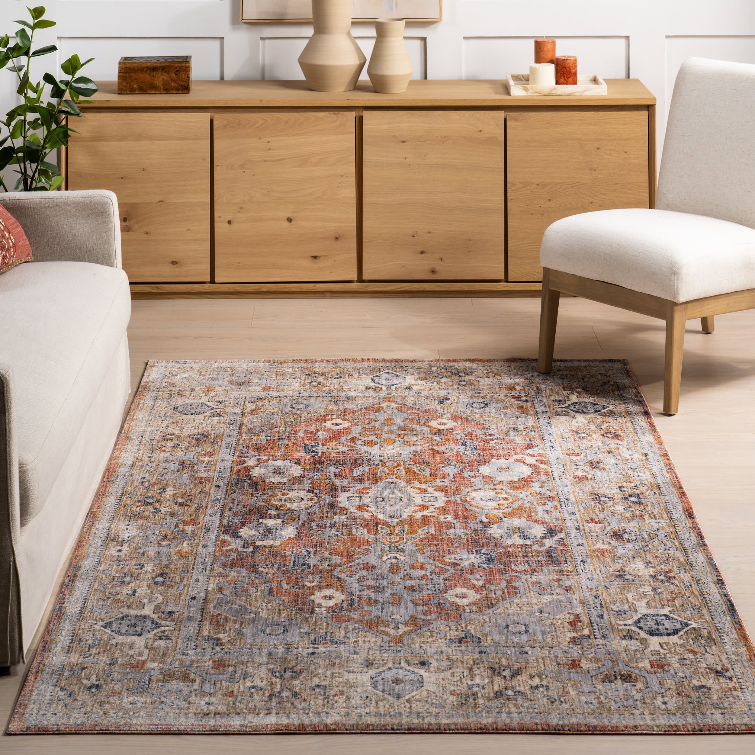 Margie Vintage Medallion Rug | Rust - Image 5