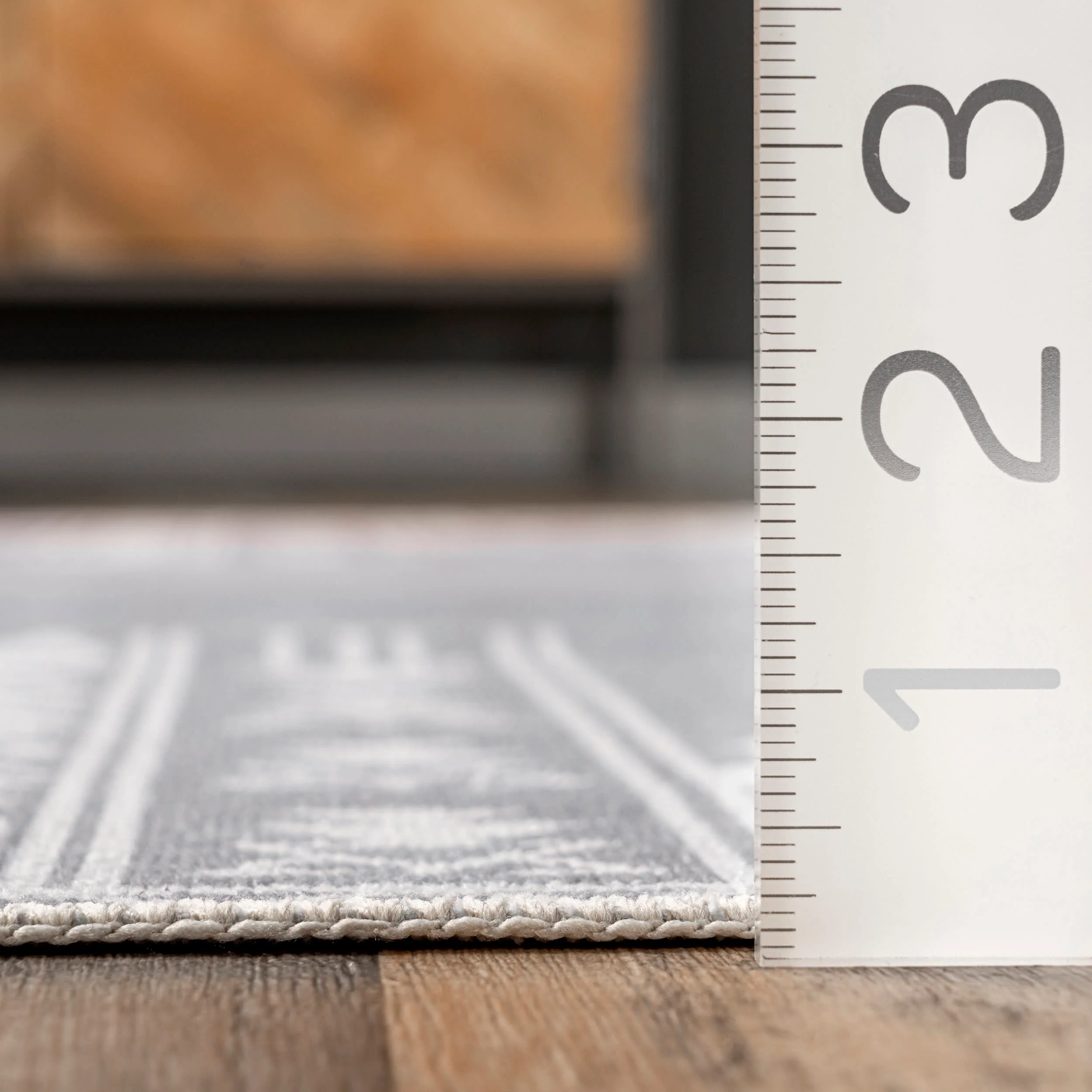 Margo Banded Geometric Washable Rug | Grey - Image 5