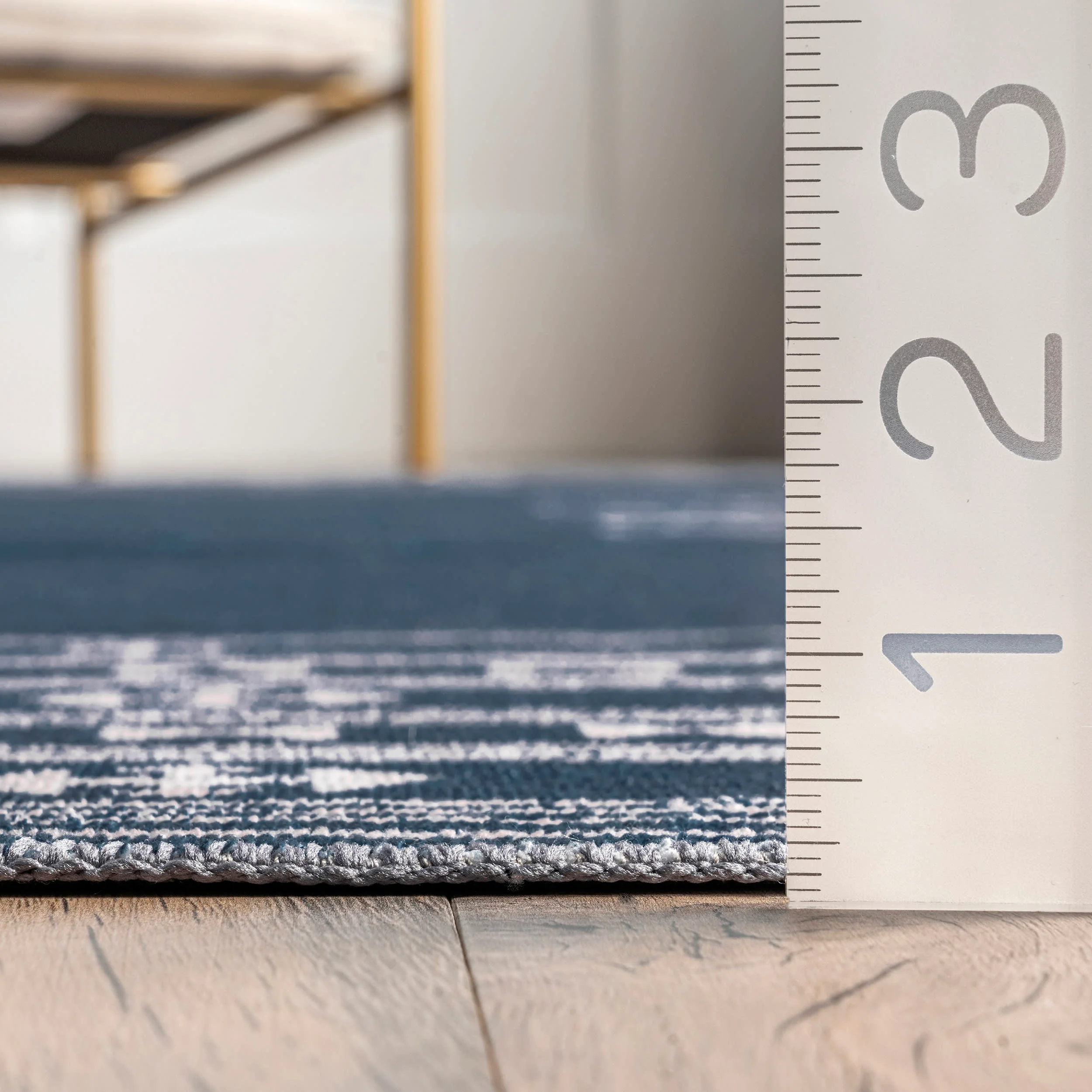 Margo Banded Geometric Washable Rug | Navy - Image 5