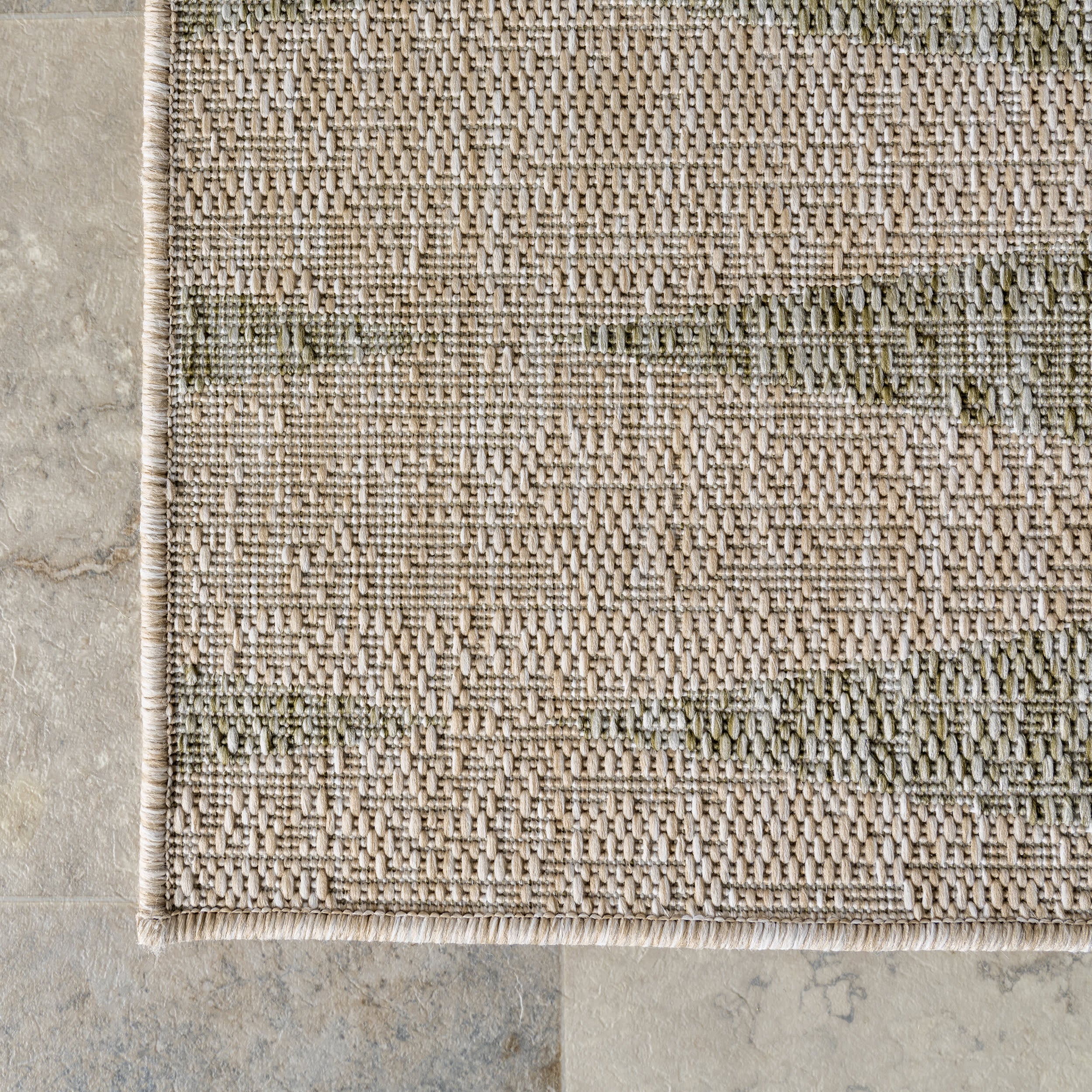 Mariam Geometric Stripes Indoor/Outdoor Rug | Green - Image 4