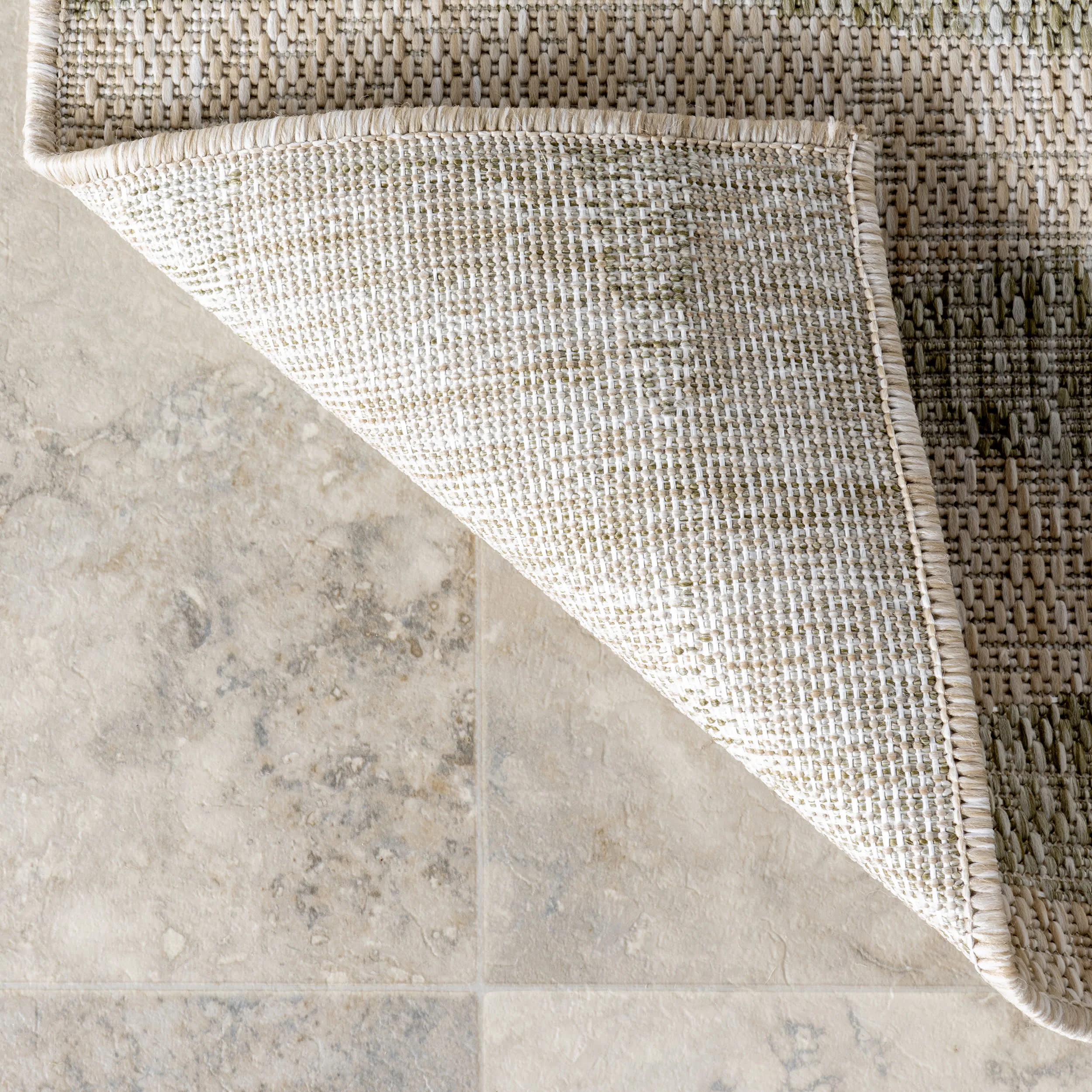 Mariam Geometric Stripes Indoor/Outdoor Rug | Green - Image 7