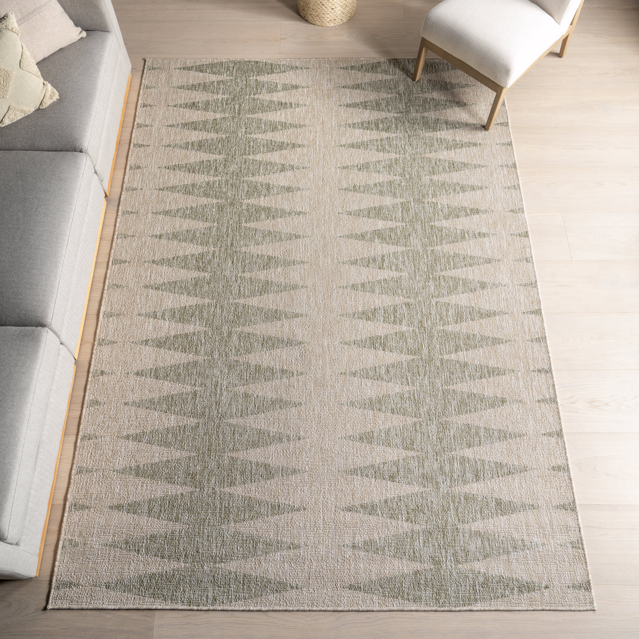 Mariam Geometric Stripes Indoor/Outdoor Rug | Green - Image 9