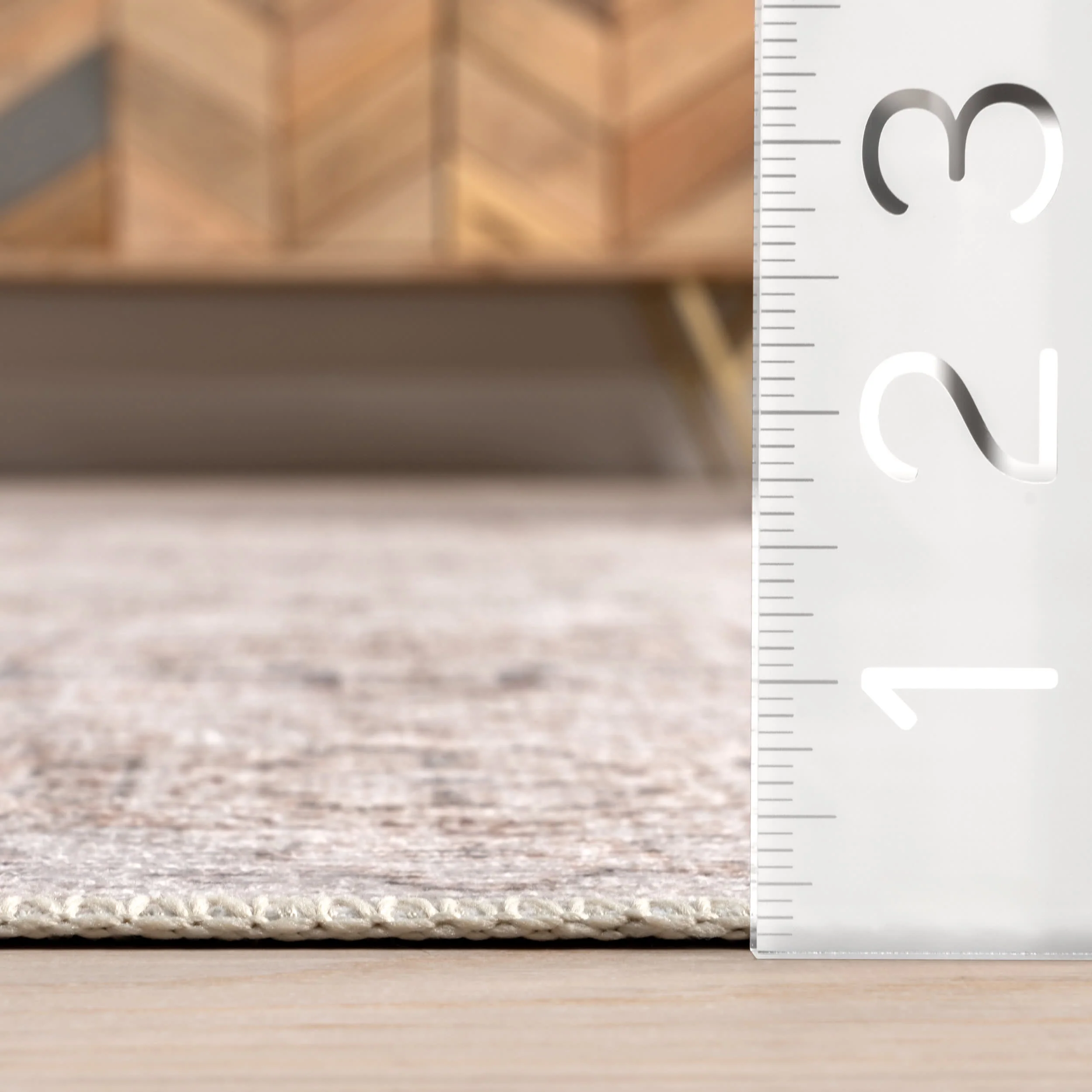 Marian Vintage Spill Proof Washable Rug | Light Beige - Image 5