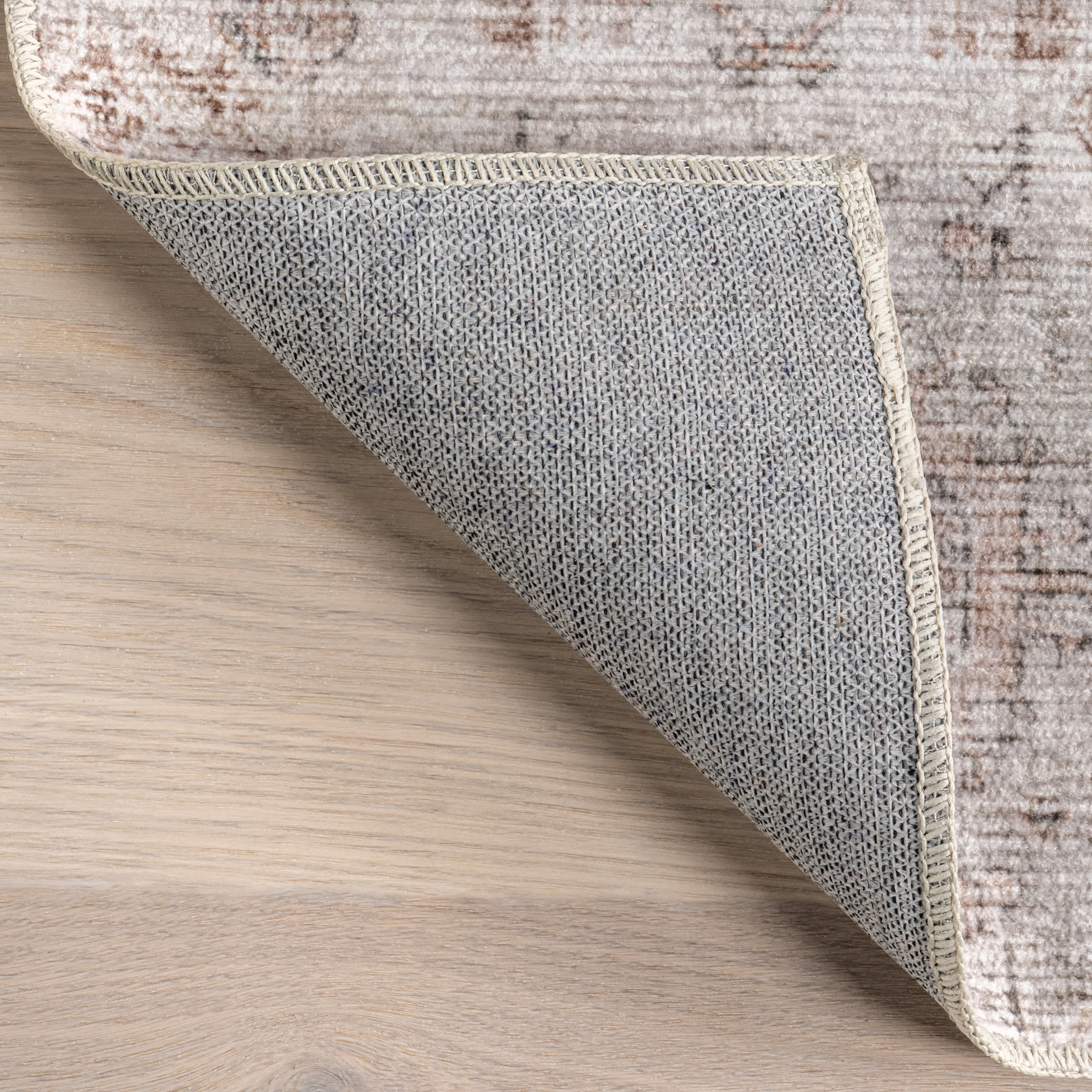 Marian Vintage Spill Proof Washable Rug | Light Beige - Image 6