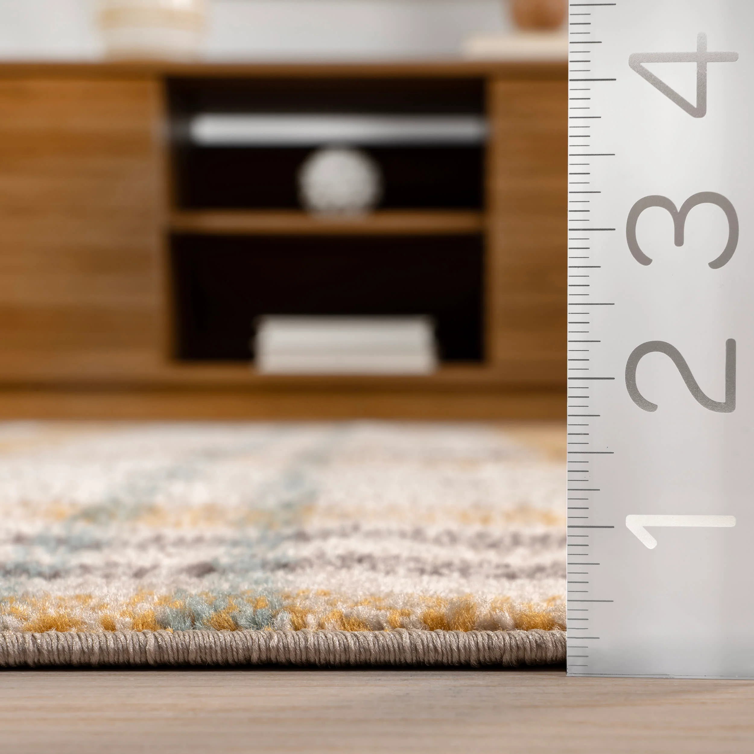 Maribel Plaid Rug | Orange And Grey - Image 5