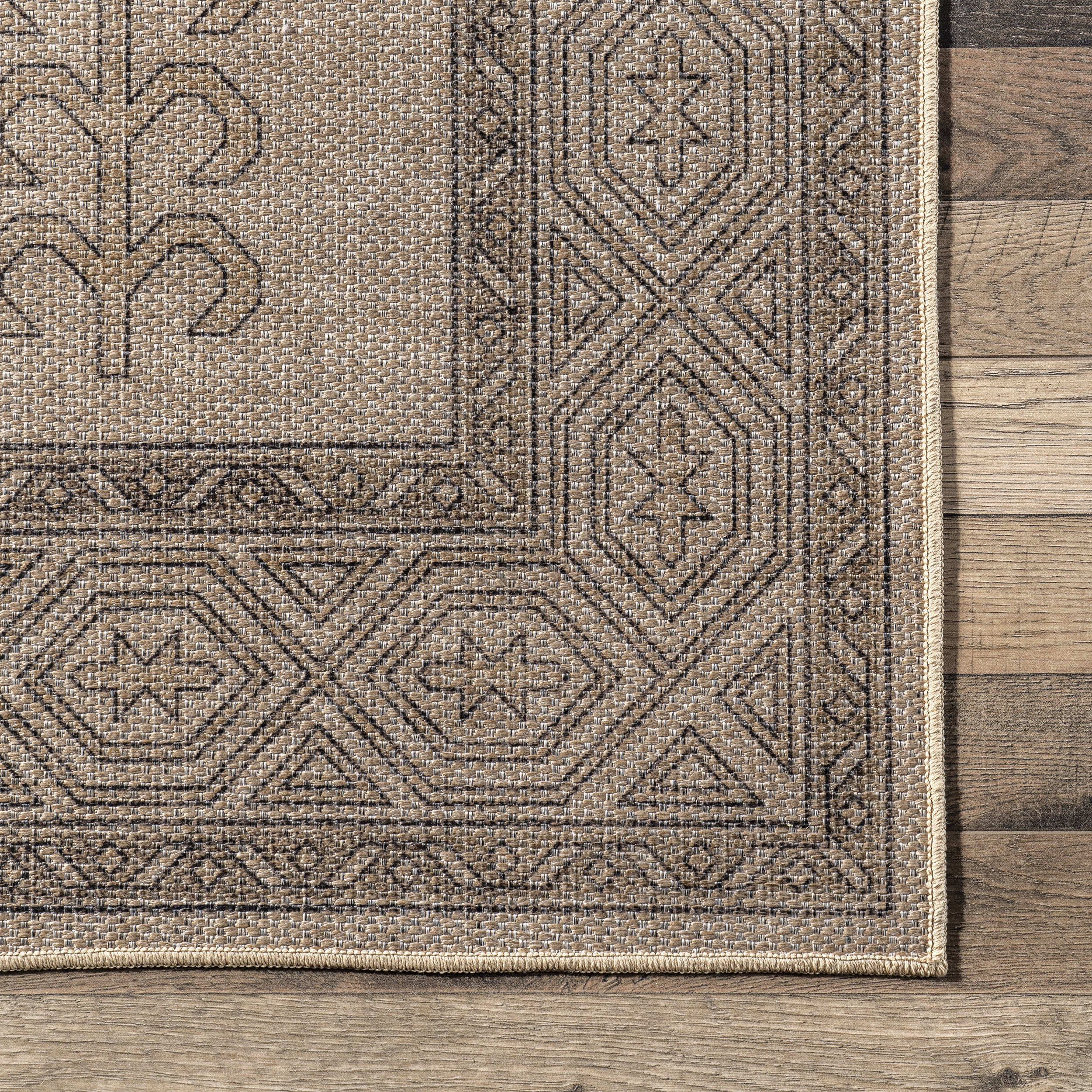 Mariella Easy-Jute Washable Diamond Rug | Tan - Image 3