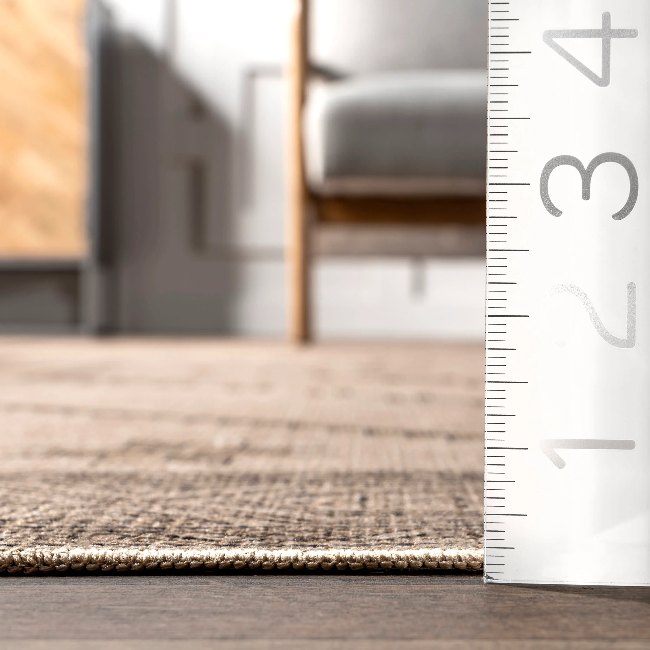 Mariella Easy-Jute Washable Diamond Rug | Tan - Image 5