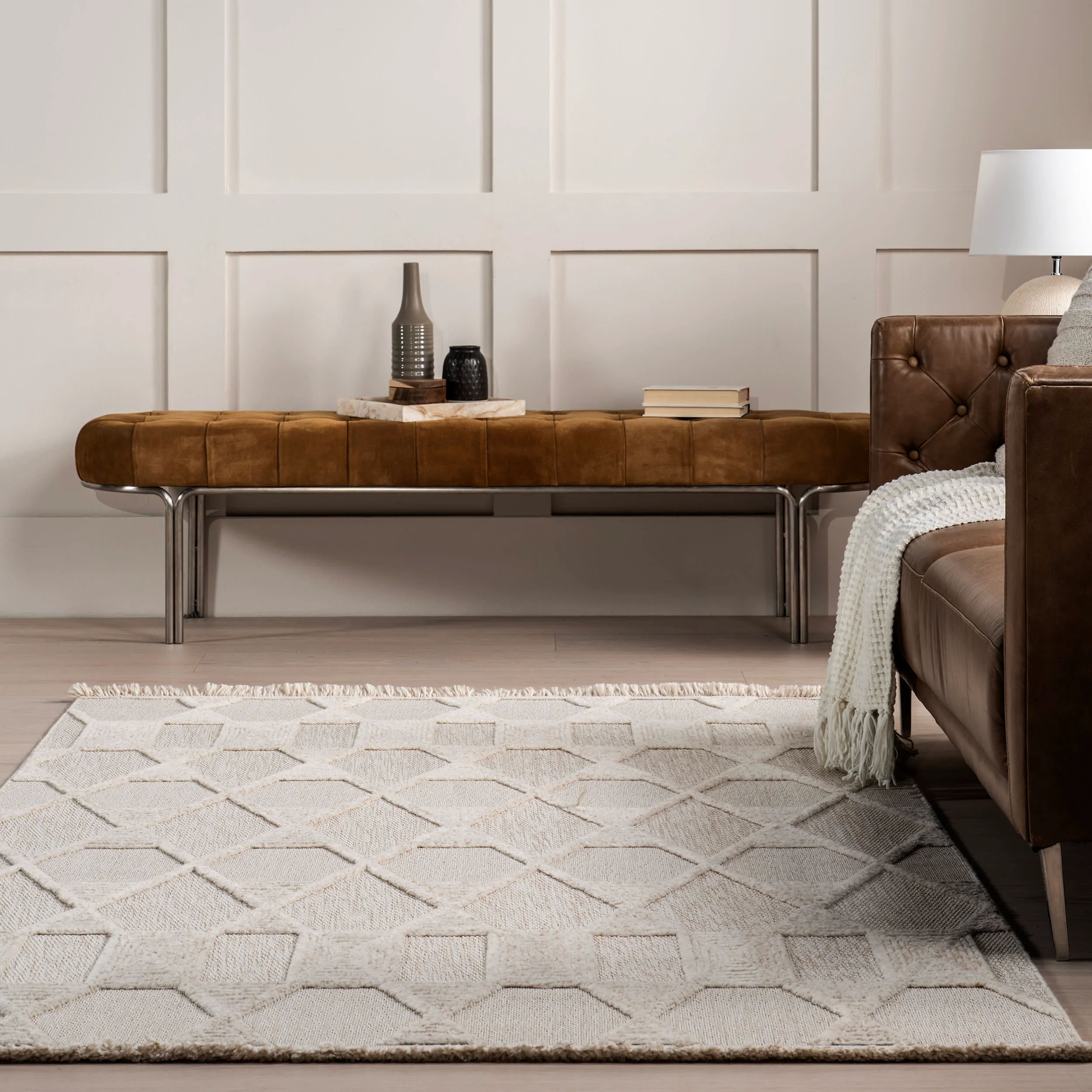 Marietta Boxy Trellis Rug | Ivory - Image 4