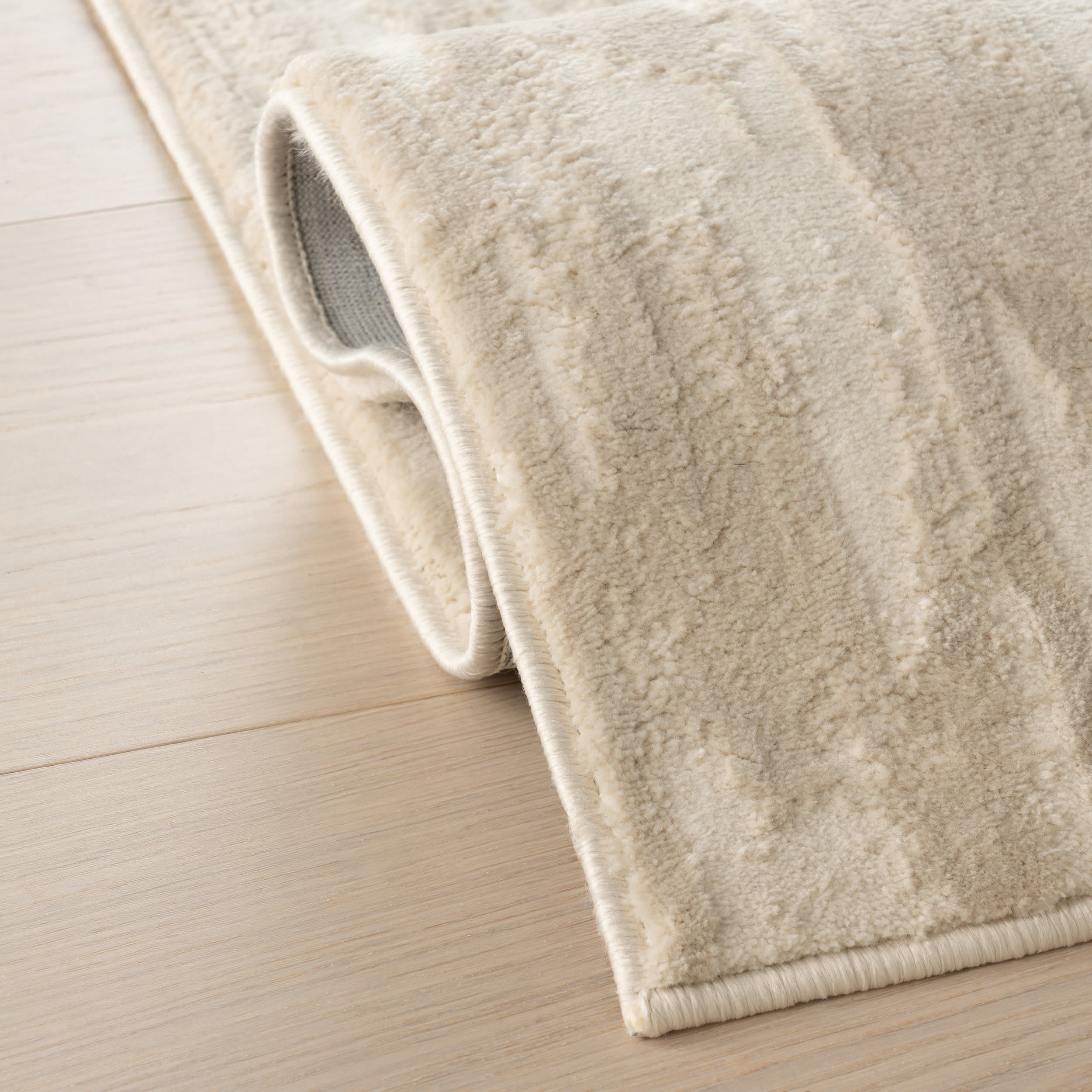 Marish Abstract Plush Textured Washable Rug | Cream - Image 11