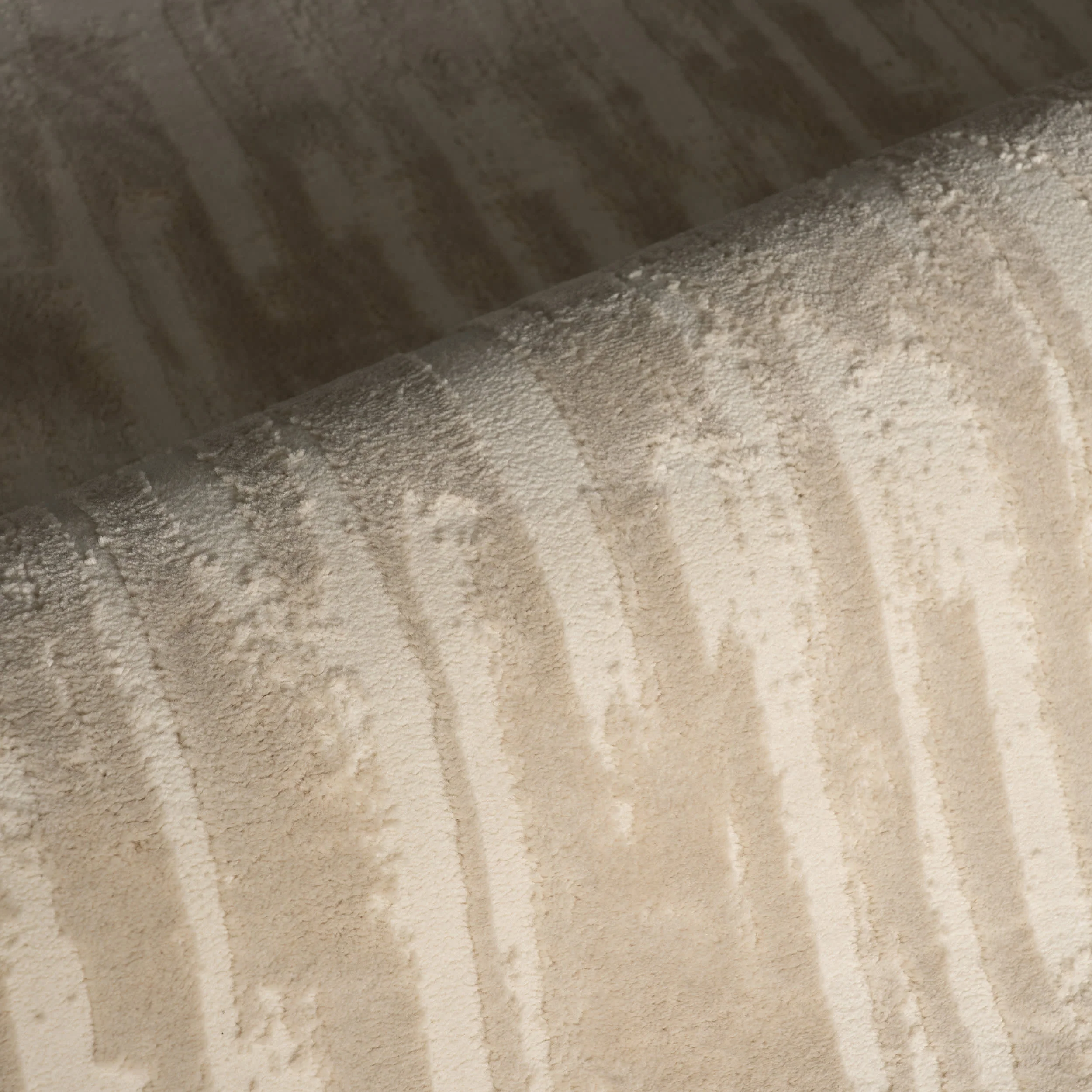 Marish Abstract Plush Textured Washable Rug | Cream - Image 3