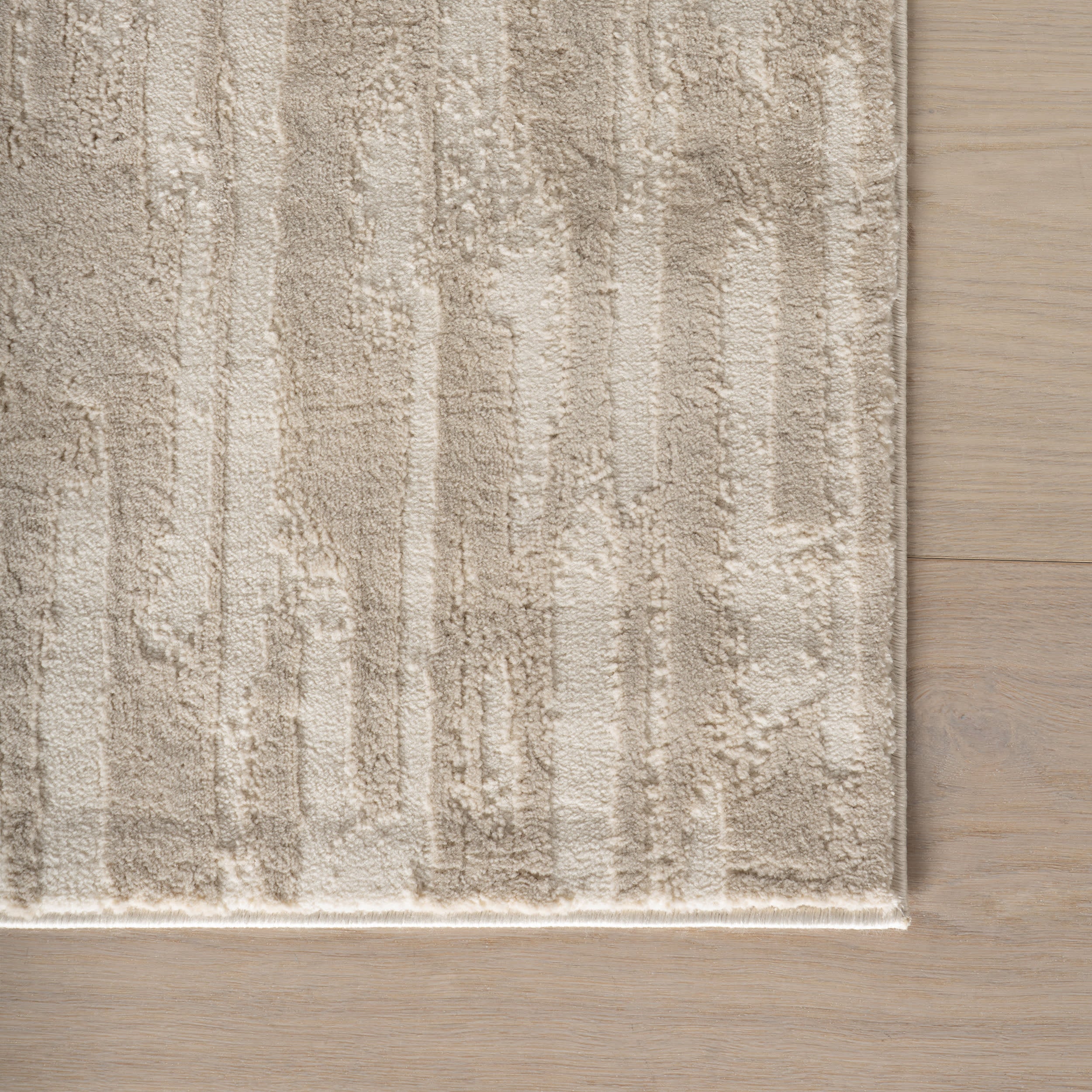 Marish Abstract Plush Textured Washable Rug | Cream - Image 4