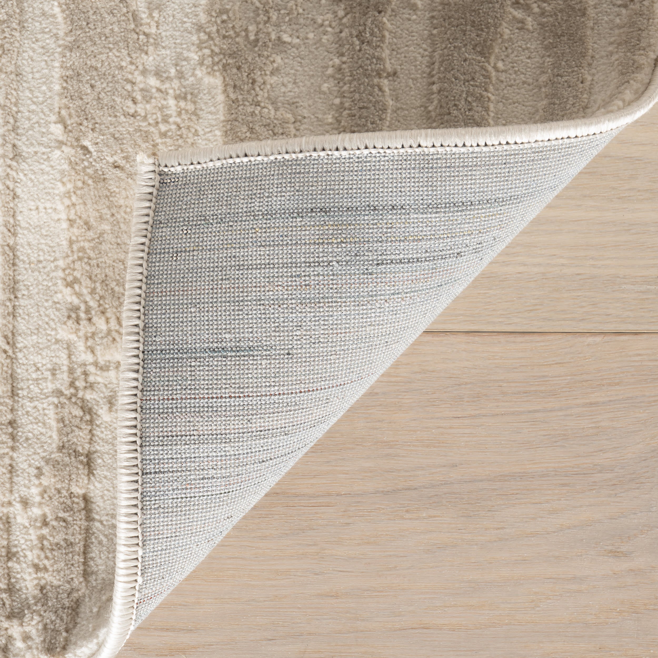Marish Abstract Plush Textured Washable Rug | Cream - Image 8