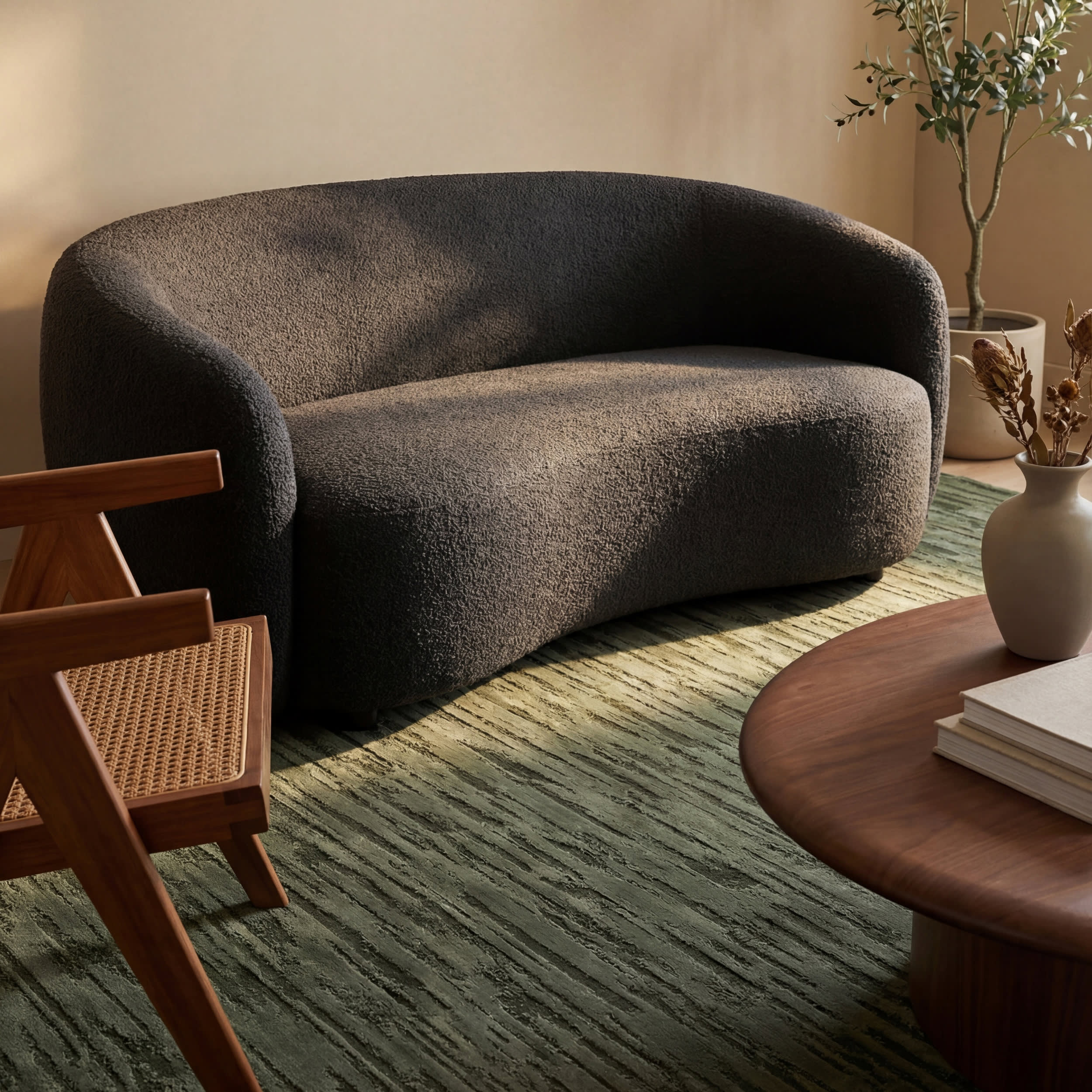 Marish Abstract Plush Textured Washable Rug | Green - Image 5