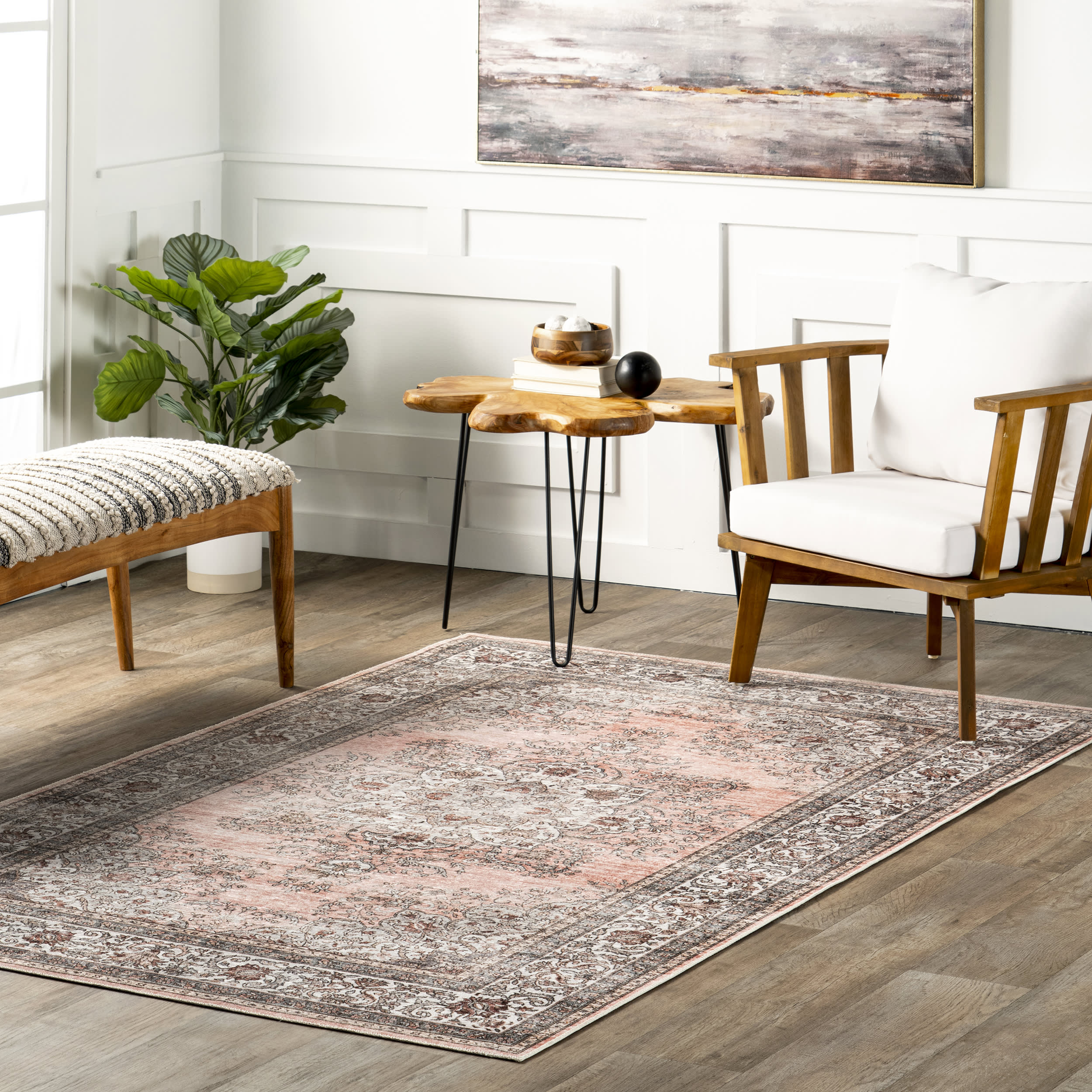 Marissa Spill Proof Washable Rug | Blush - Image 2