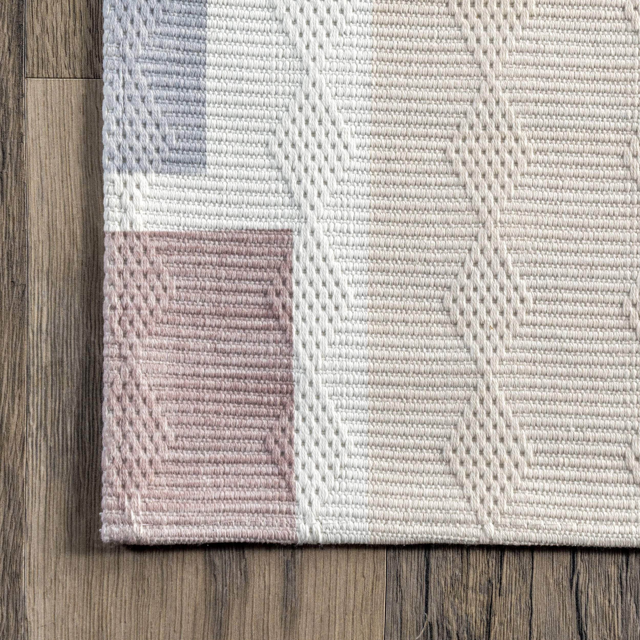 Marla Washable Graphic Rug | Light Beige - Image 3