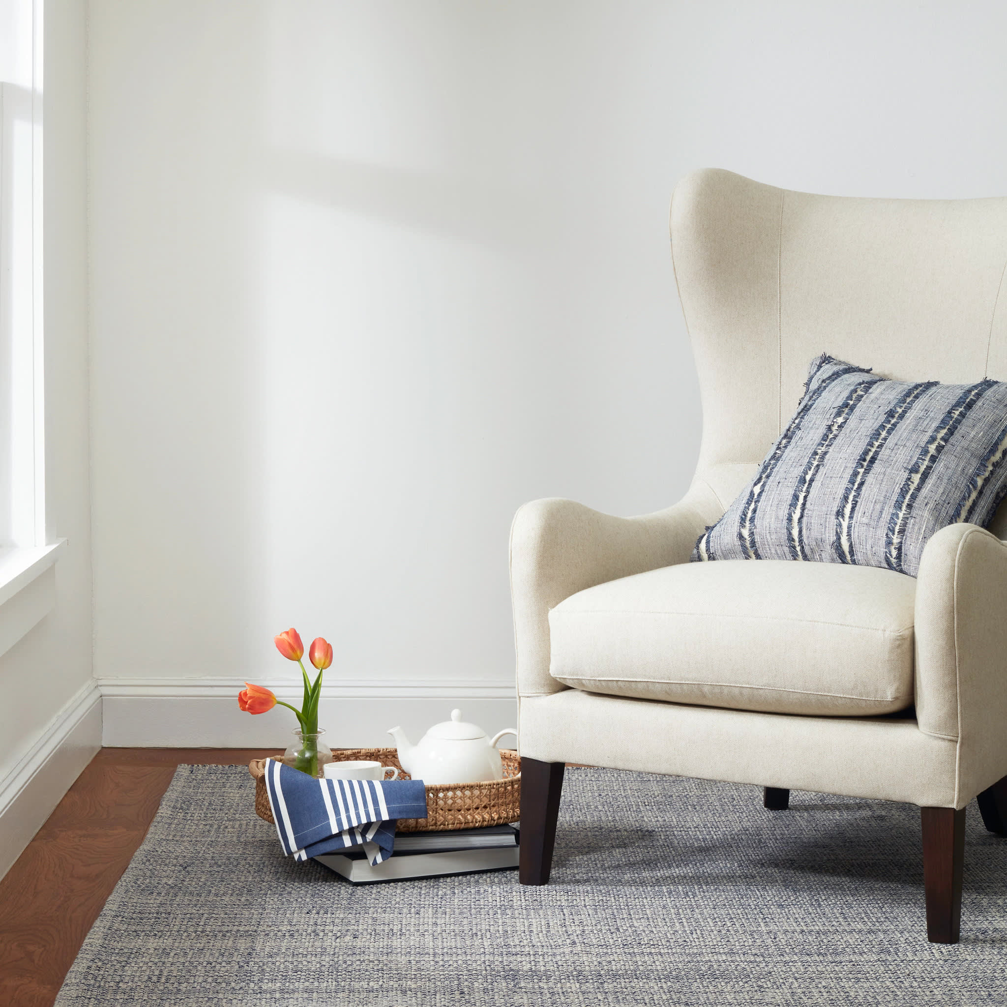 Marled Handwoven Cotton Rug | Indigo - Image 3