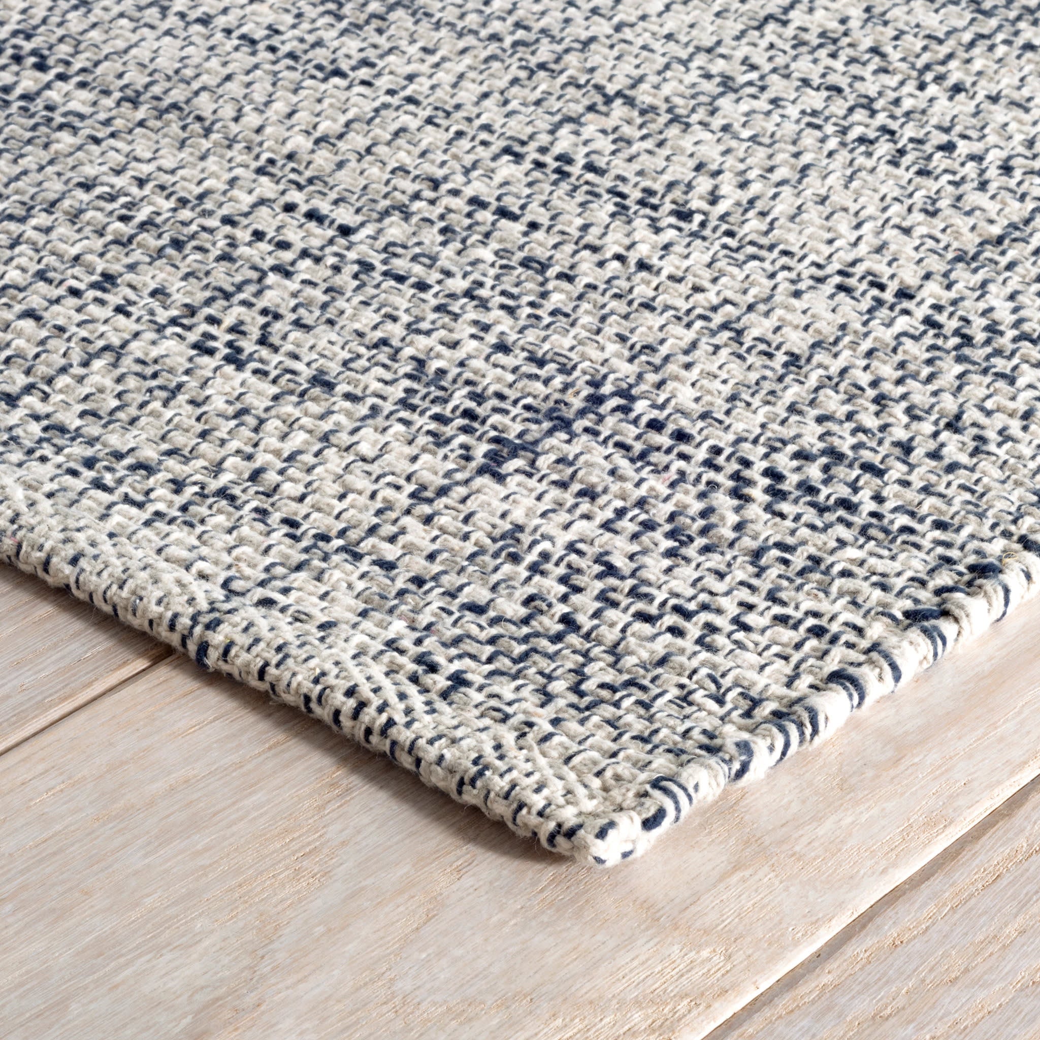 Marled Handwoven Cotton Rug | Indigo - Image 5