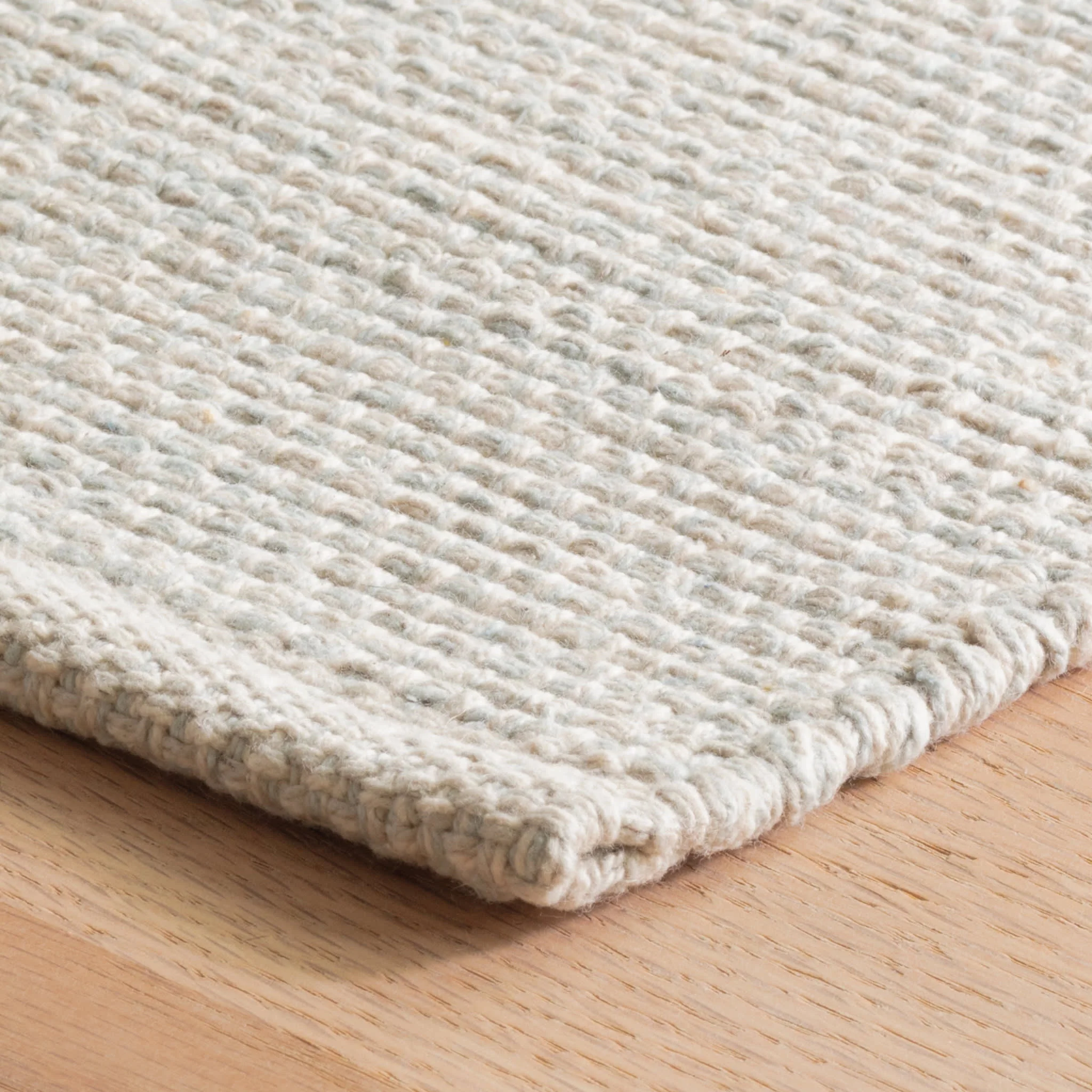 Marled Handwoven Cotton Rug | Light Blue - Image 3