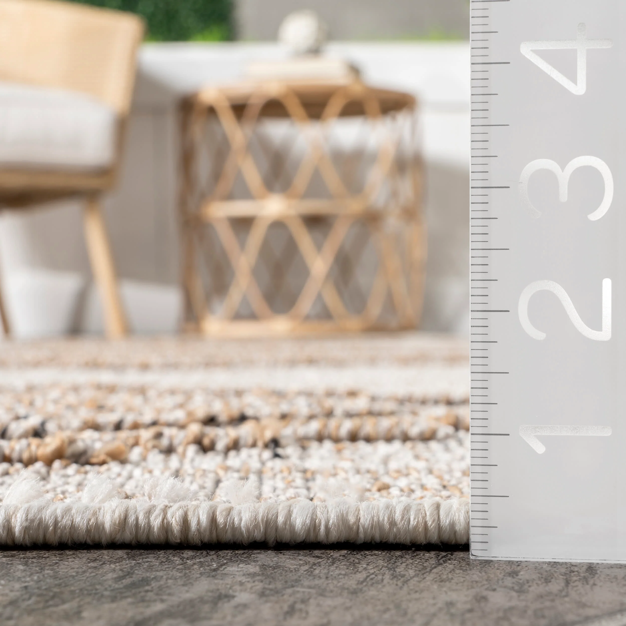 Marlee Textured Tribal Indoor/Outdoor Rug | Beige - Image 4